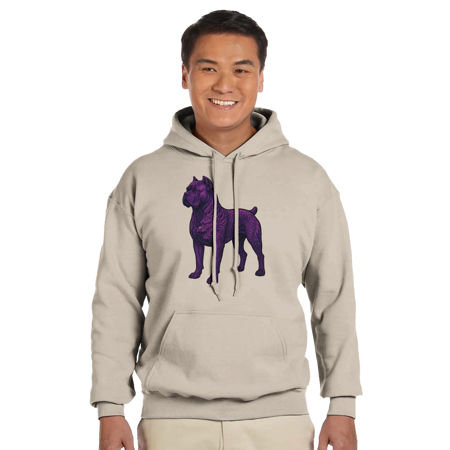 Sweat à capuche adulte unisexe classique beige Dragon Cane Corso