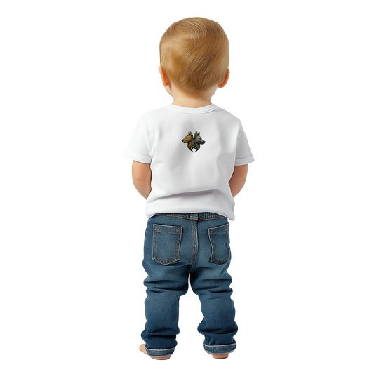 T-shirt bébé blanc coton manches courtes Cane Corso logo MolossDesign