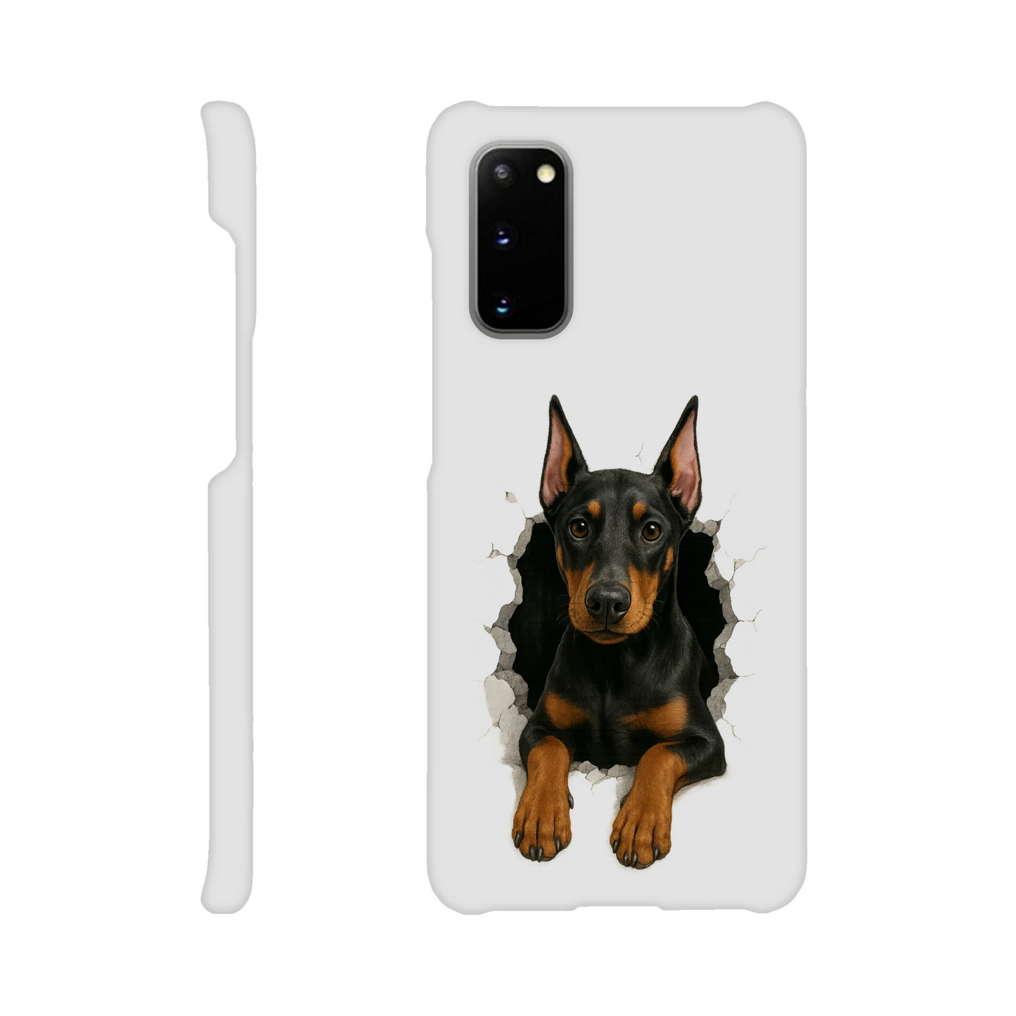 Coque de téléphone pour Samsung Galaxy S-Dobermann trou mur
