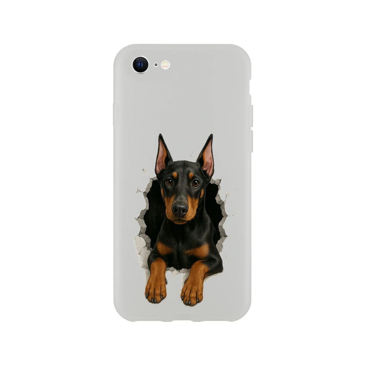 Coque pour Iphone Dobermann trou mur