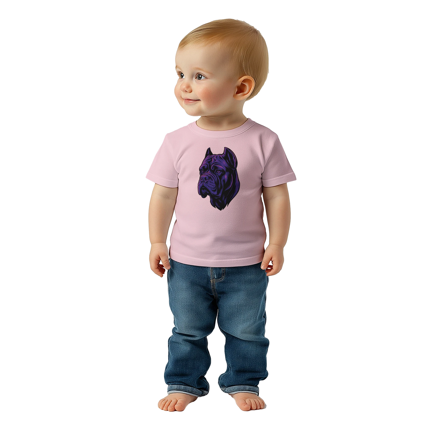 T-shirt bébé rose coton manches courtes Cane Corso