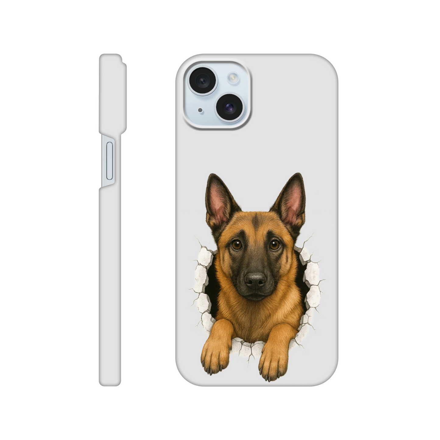 Coque de téléphone pour Iphone Malinois trou mur2