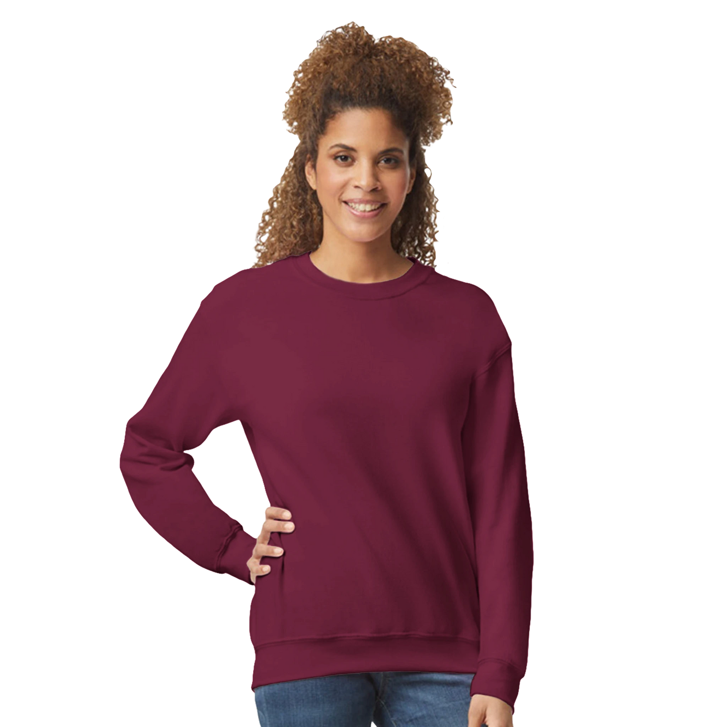 Marque MolossDesign | Sweat-shirt adulte unisexe uni ras du cou avec logo sur le dos MolossDesign