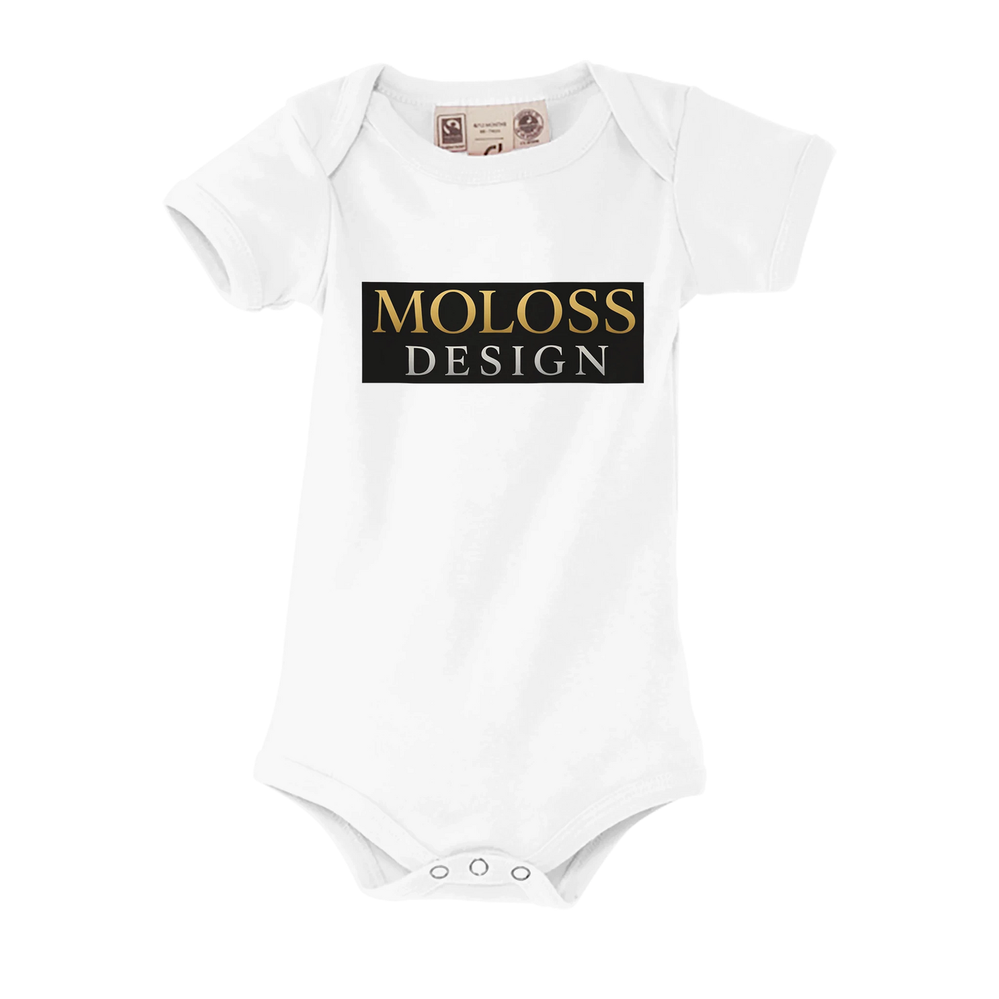 Body bébé blanc coton bio manches courtes MolossDesign