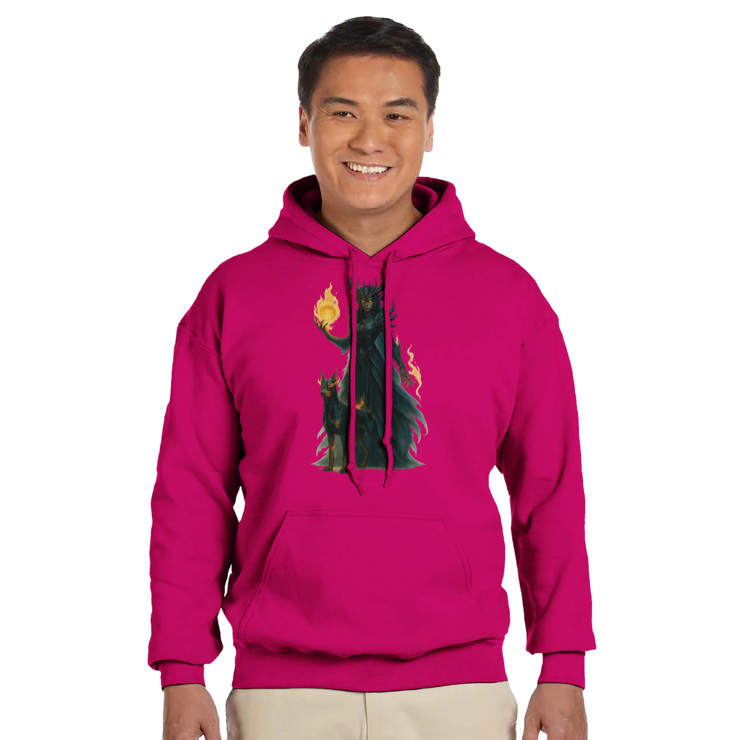 Sweat à capuche adulte unisexe classique fuchsia Fantastique Dobermann