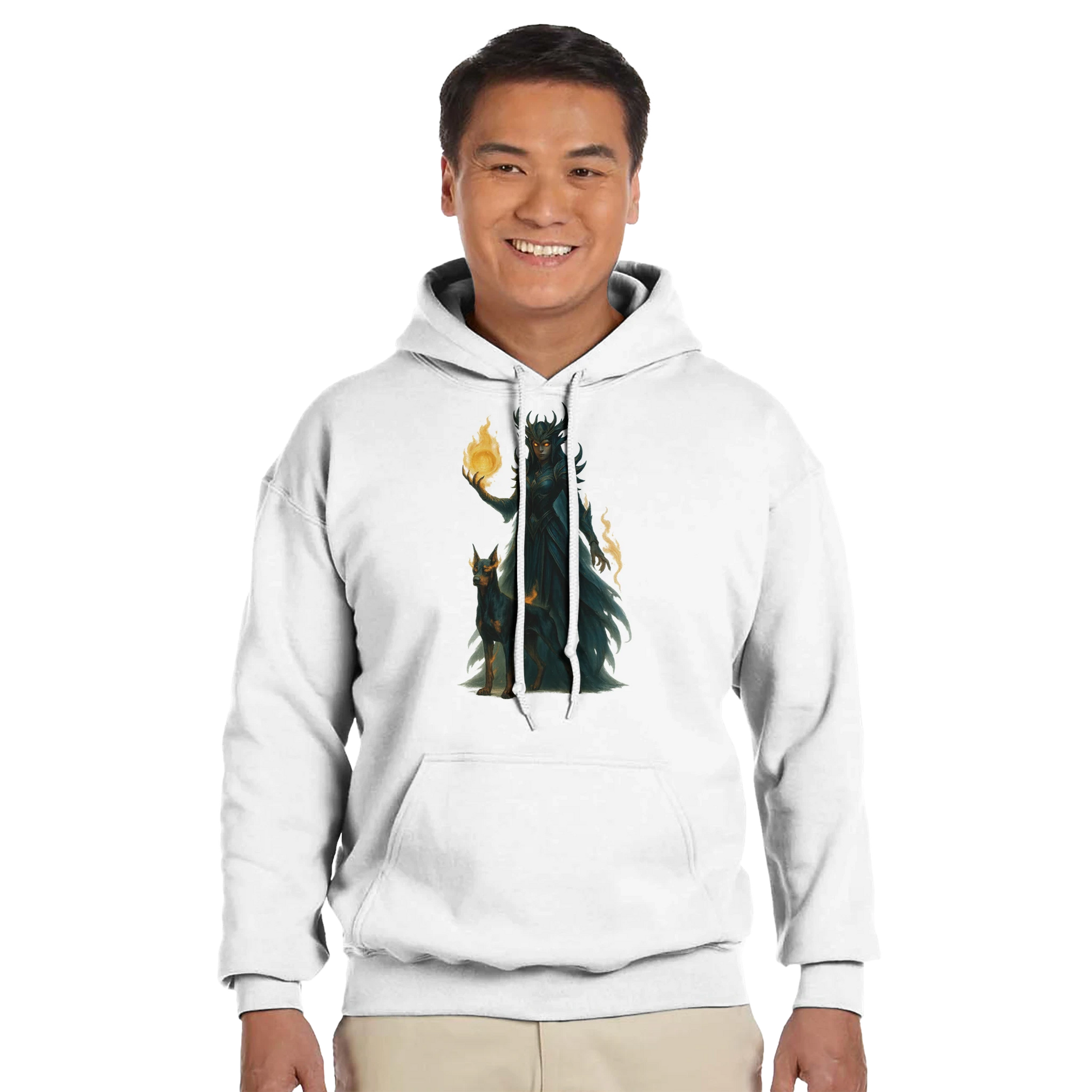 Sweat à capuche adulte unisexe classique blanc Fantastique Dobermann