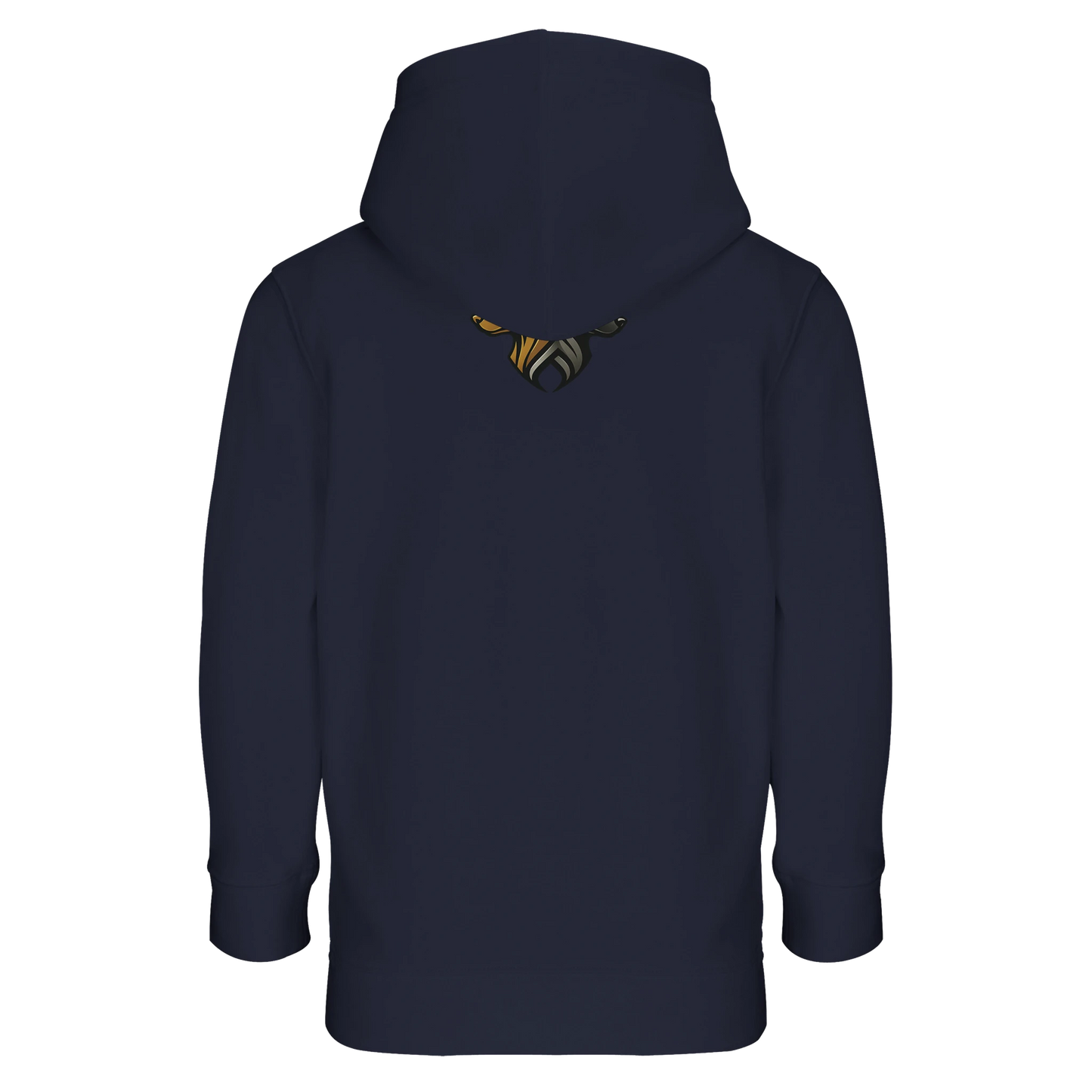 Marque MolossDesign | Sweat-shirt à capuche enfant mélange recyclé Dobermann doré assis1 avec logo sur le dos MolossDesign