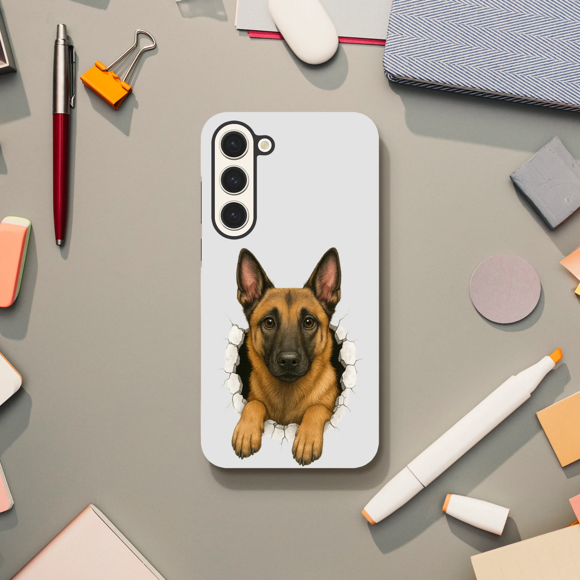 Coque résistante pour Samsung Galaxy S Malinois trou mur