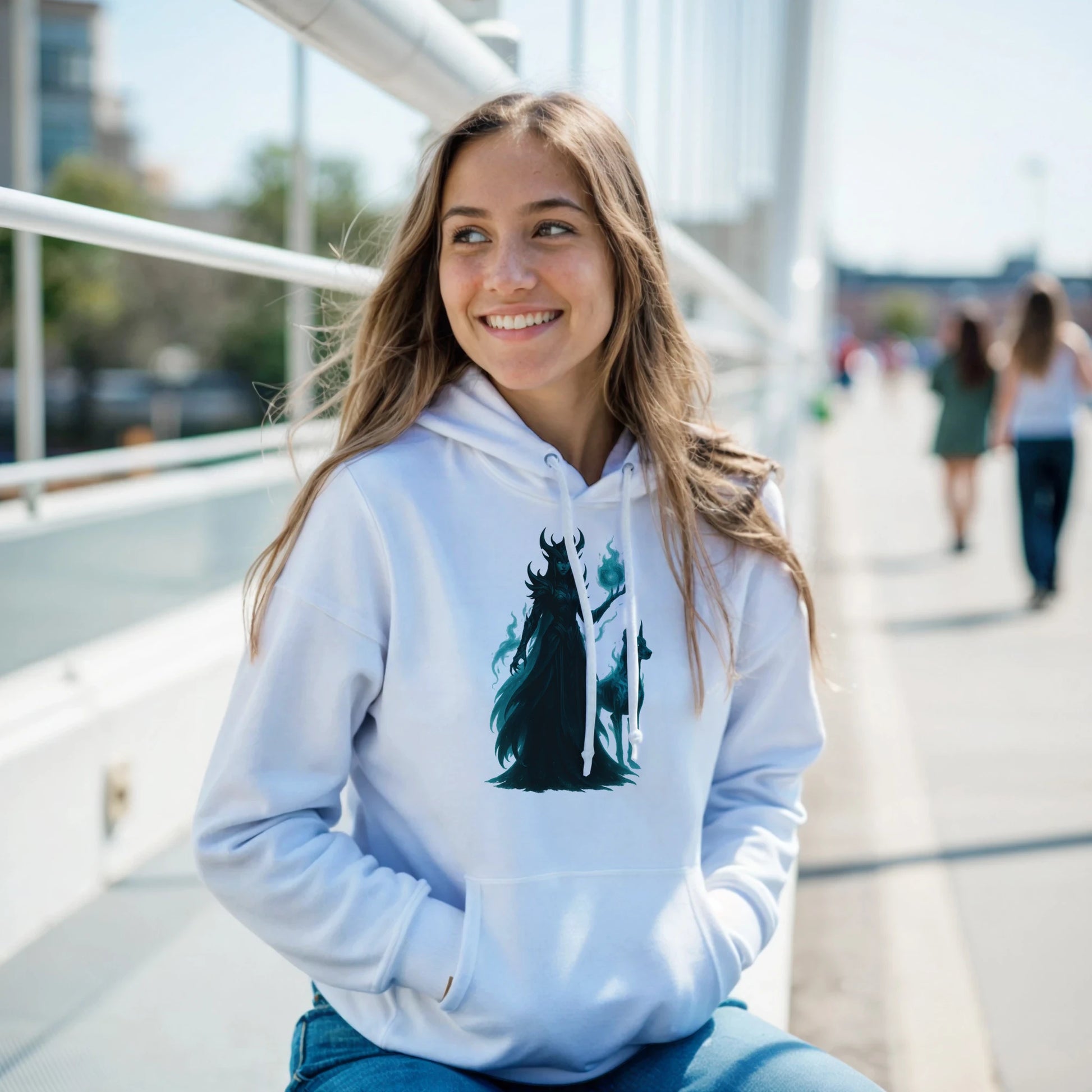 Sweat à capuche adulte unisexe classique blanc Fantastique Dobermann