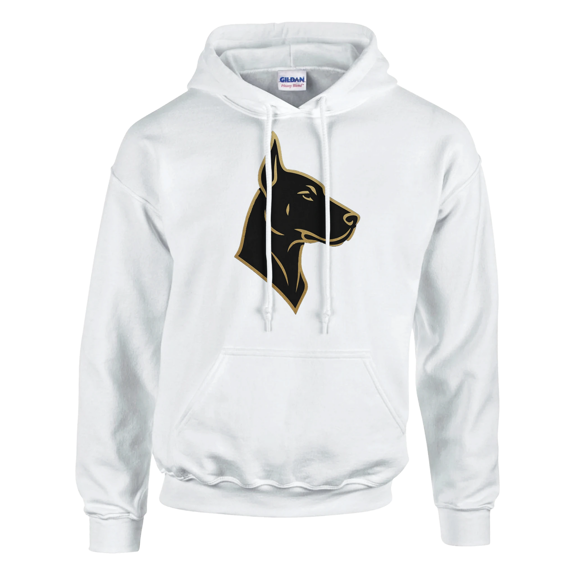 Sweat à capuche adulte unisexe classique blanc tête Dobermann