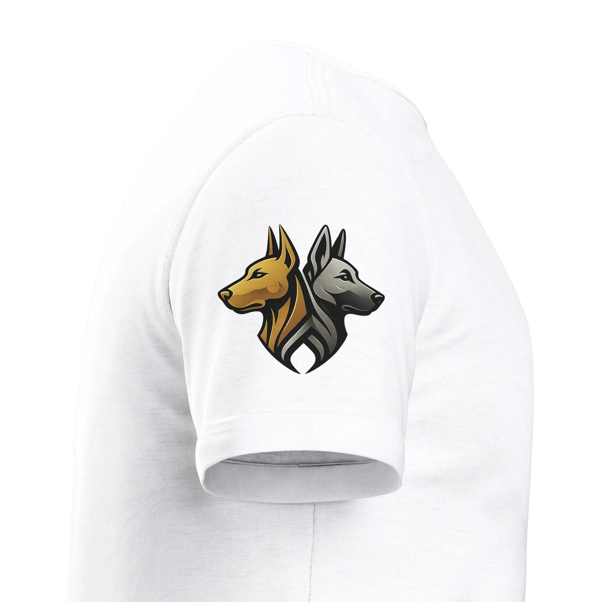 T-shirt adulte unisexe classique ras du cou avec logo sur manche droite MolossDesign