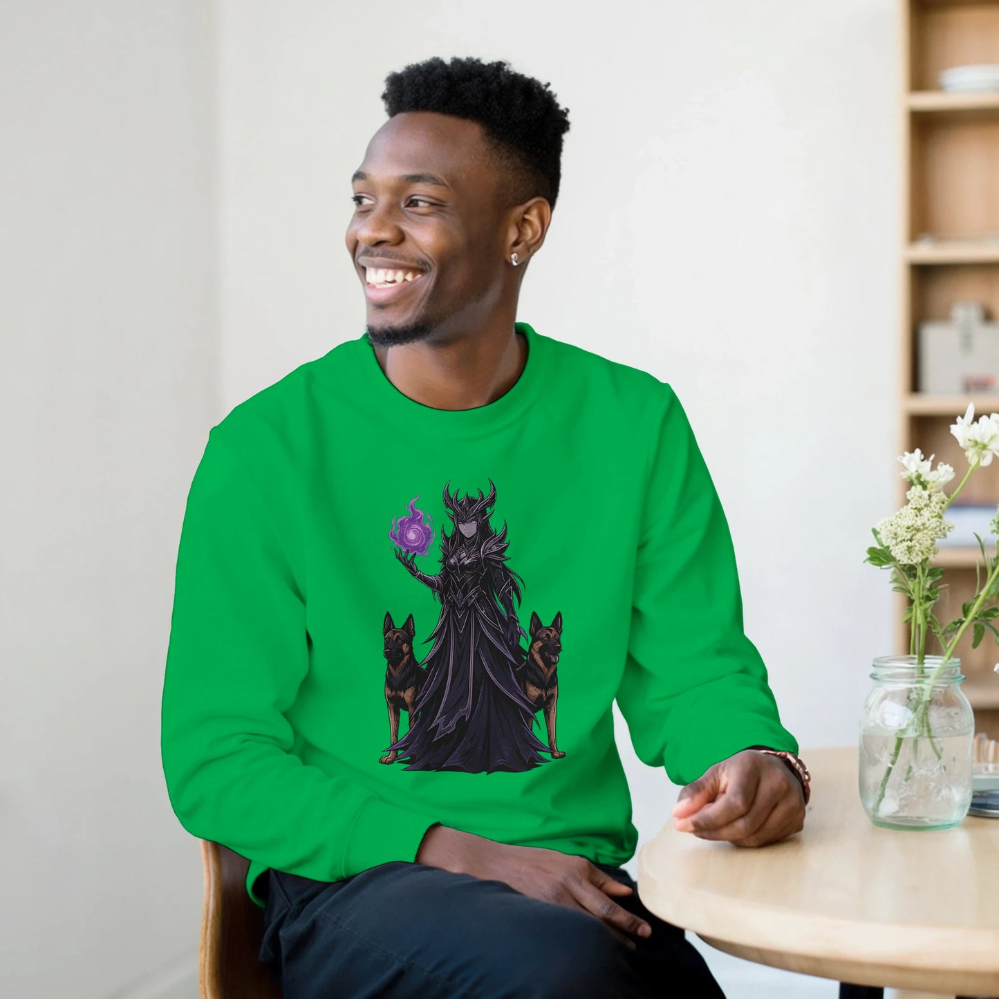 Sweat-shirt adulte unisexe classique ras du cou vert Fantastique Malinois