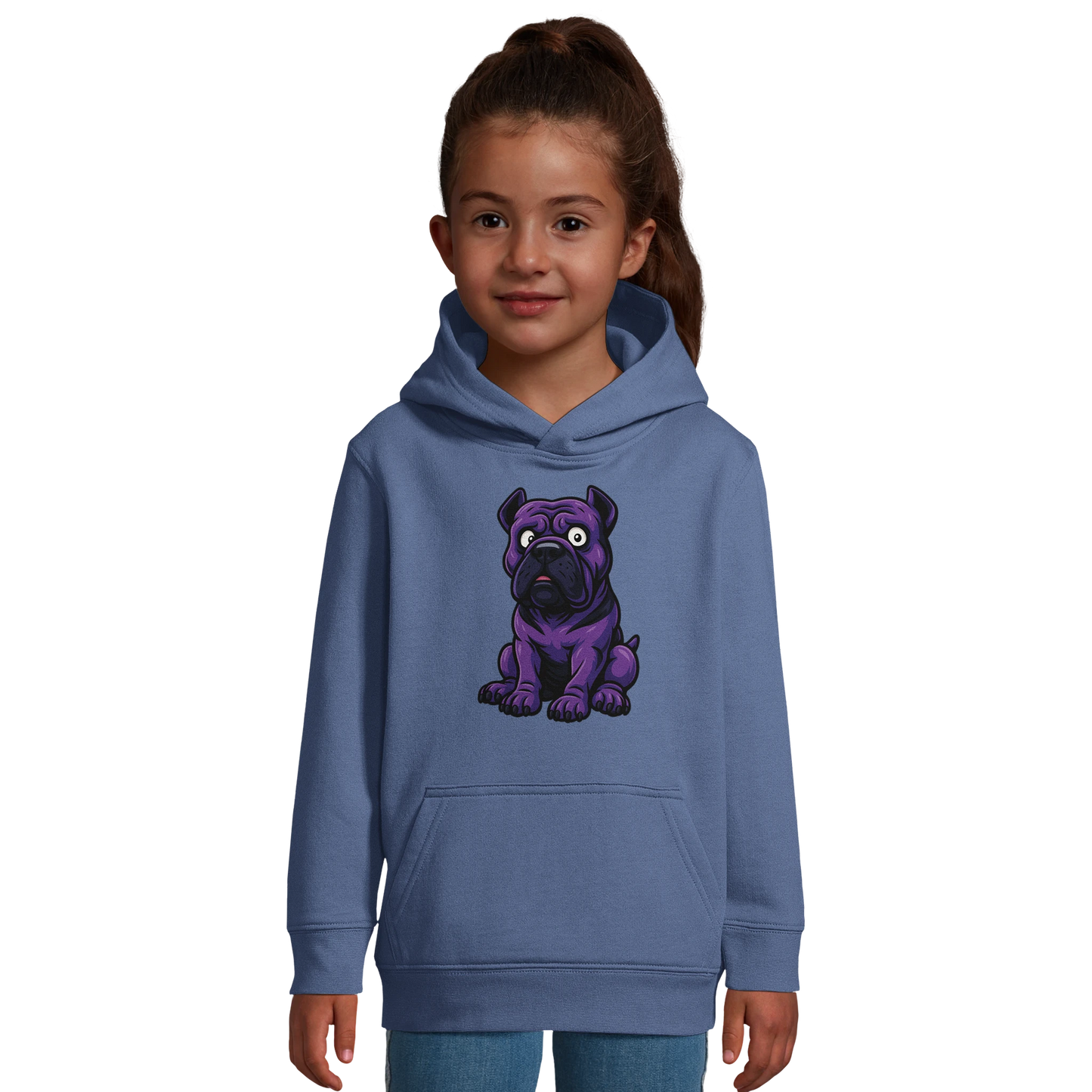 Sweat-shirt à capuche enfant bleu Cane Corso humour