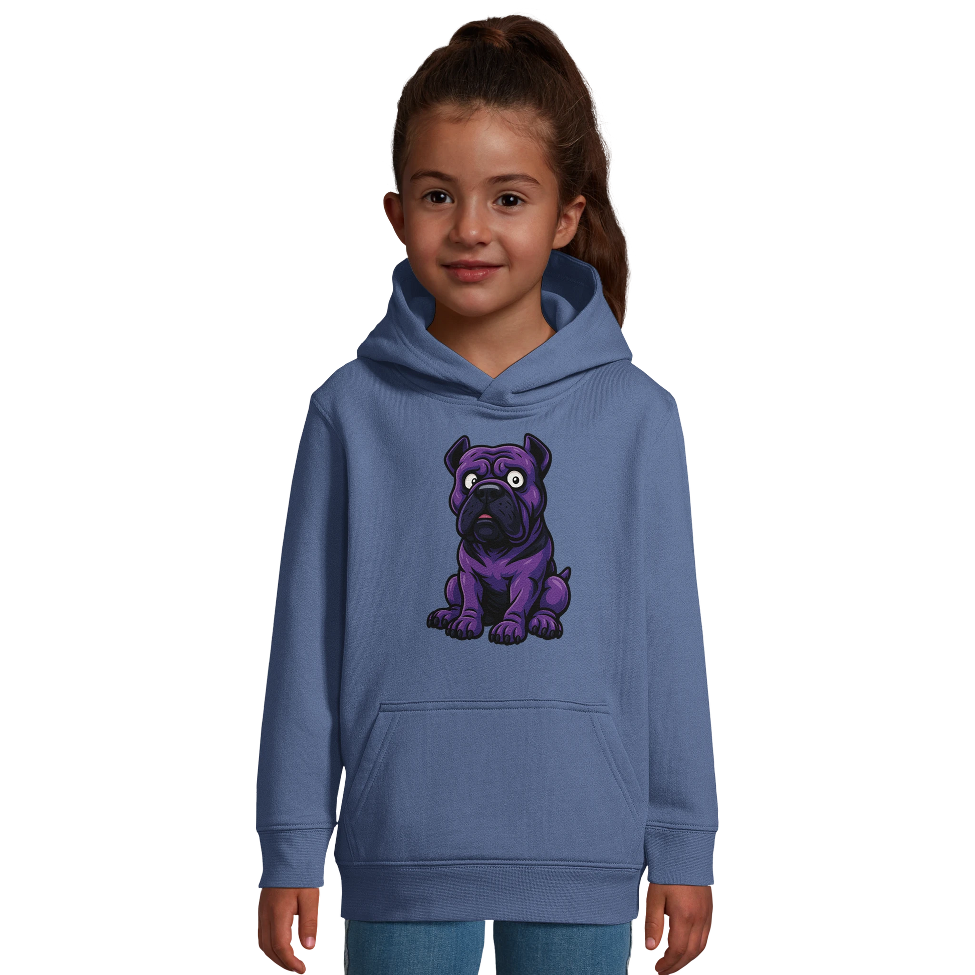 Sweat-shirt à capuche enfant bleu Cane Corso humour