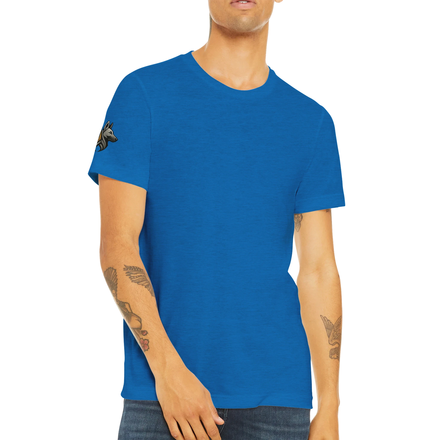 T-shirt sport unisexe Triblend adulte uni avec logo sur manche droite MolossDesign