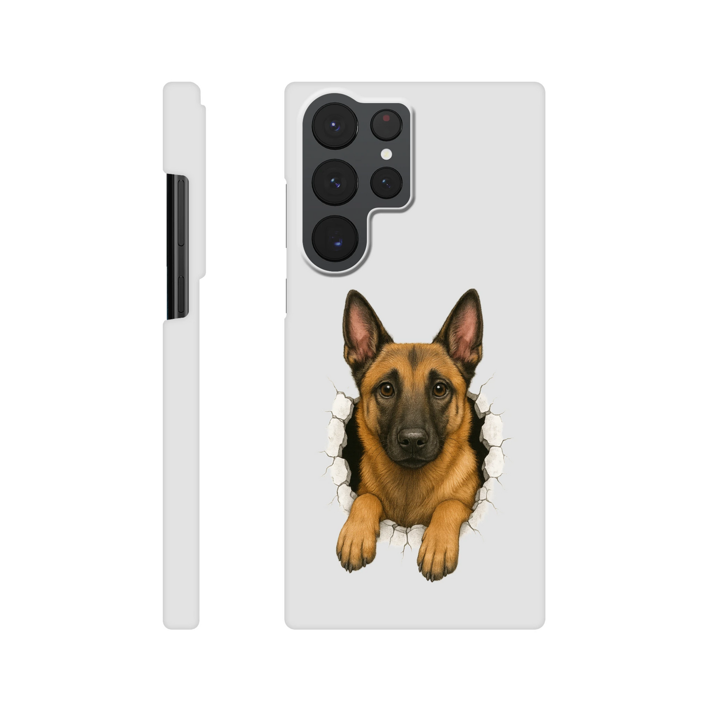 Coque de téléphone Samsung Galaxy S Malinois trou mur2