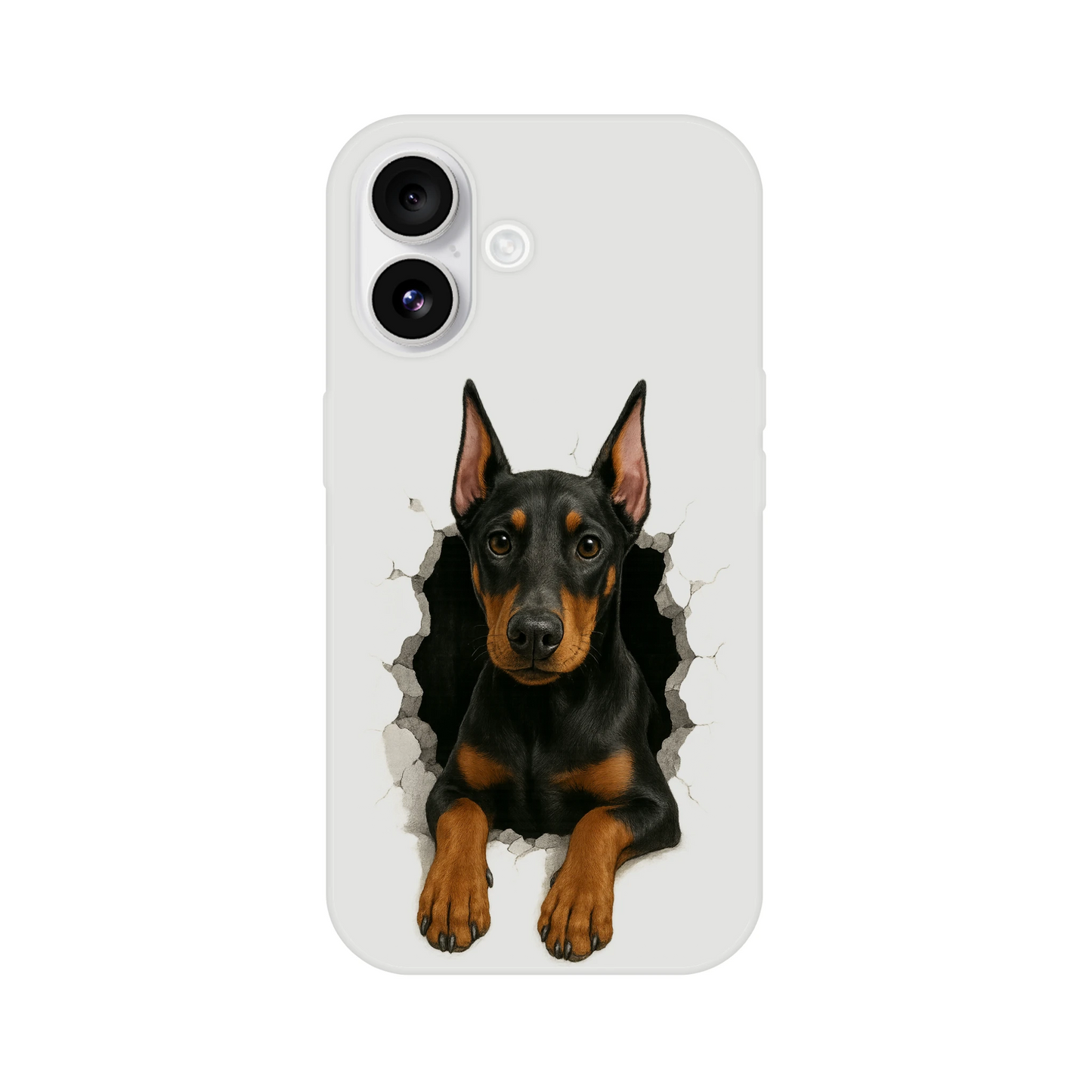 Coque pour Iphone Dobermann trou mur