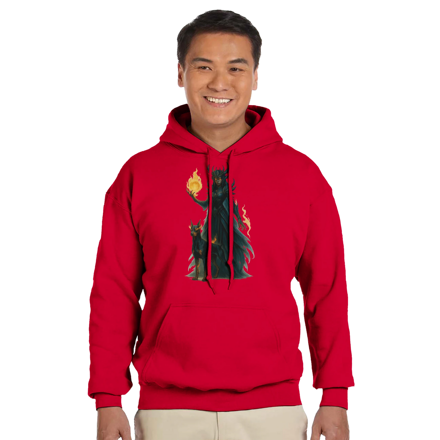 Sweat à capuche adulte unisexe classique rouge Fantastique Dobermann