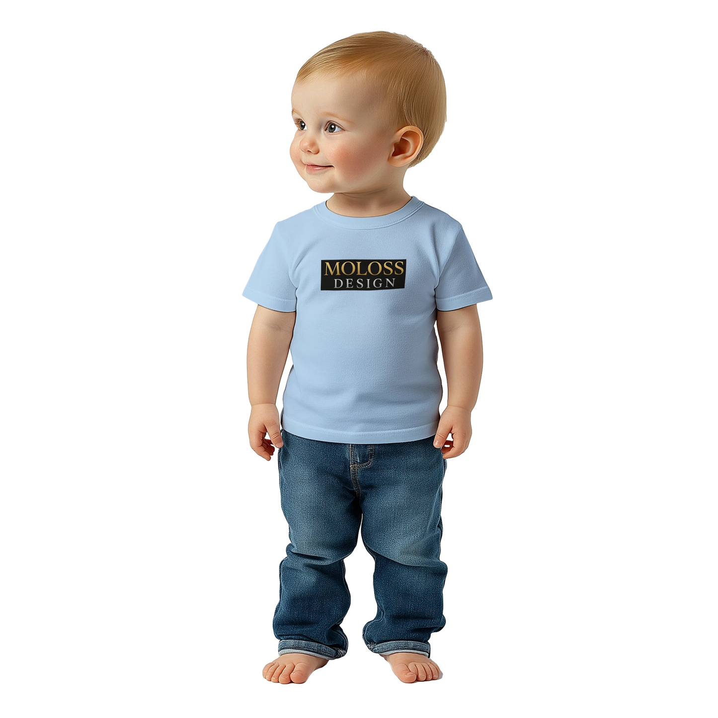 T-shirt bébé bleu ciel coton manches courtes MolossDesign