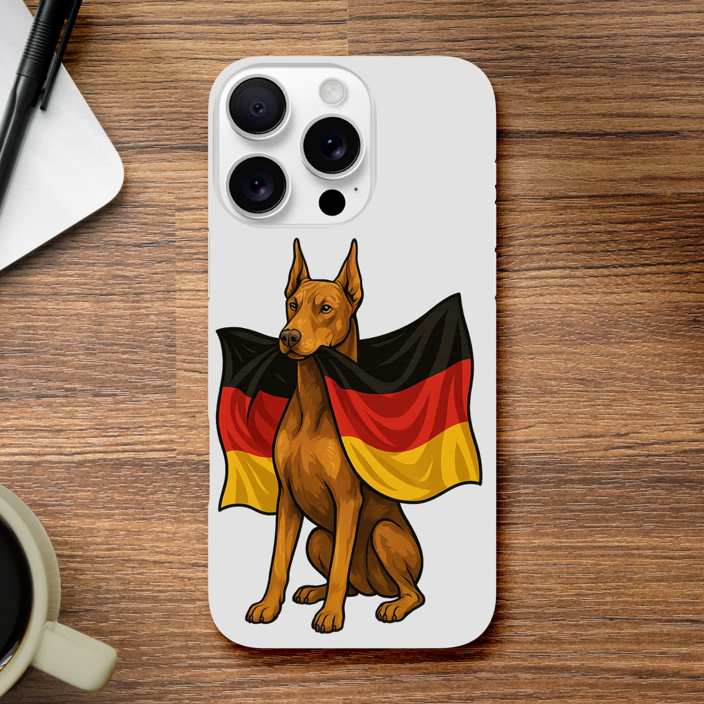 Coque de téléphone pour Iphone Dobermann et drapeau allemand MolossDesign