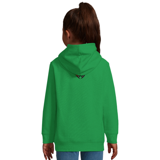 Sweat-shirt à capuche enfant mélange recyclé Dobermann humour2 avec logo sur le dos MolossDesign