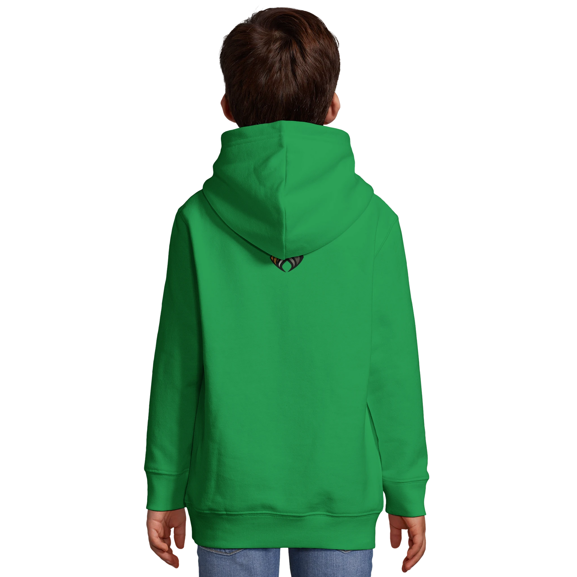 Sweat-shirt à capuche enfant mélange recyclé Dobermann humour2 avec logo sur le dos MolossDesign