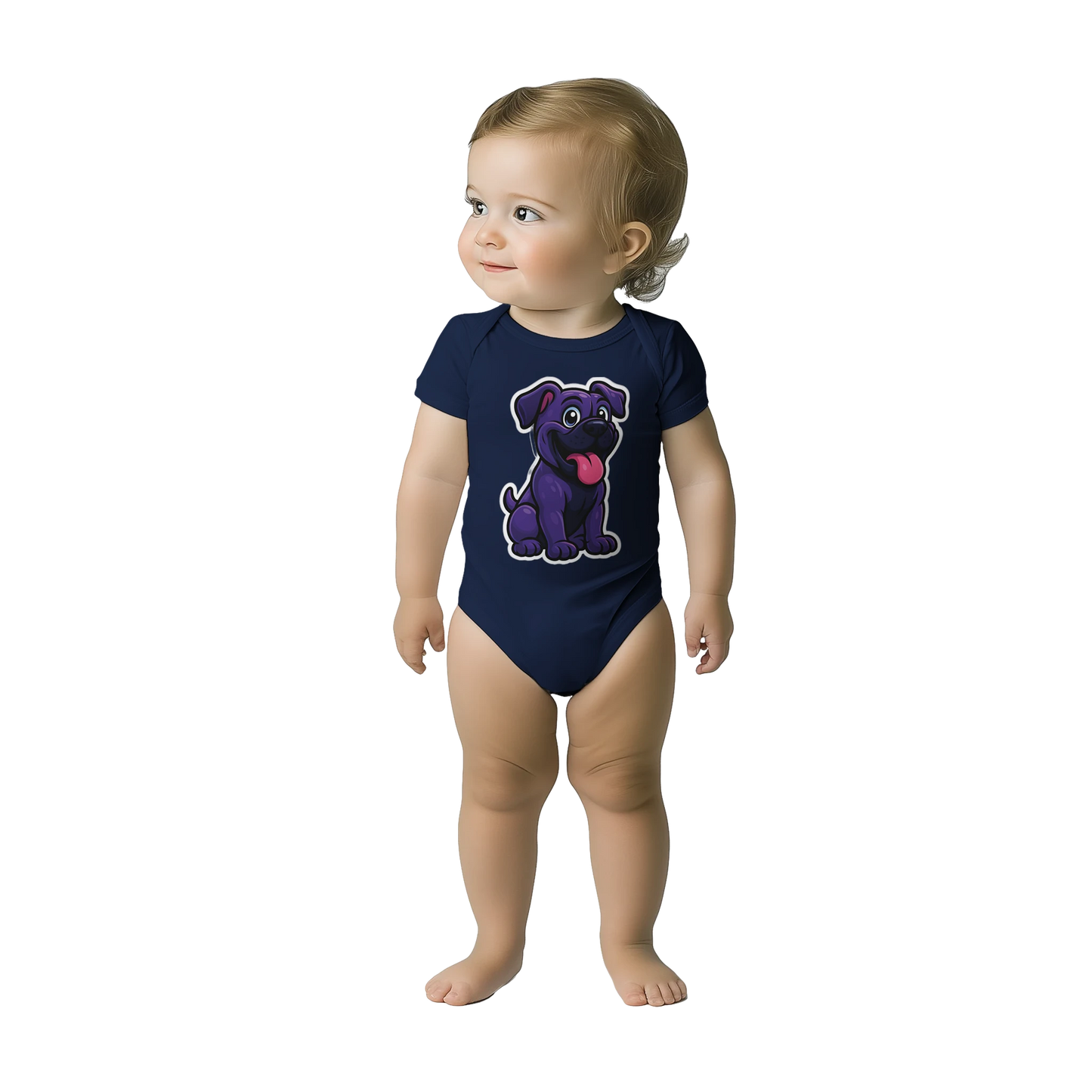 Body bébé bleu marine coton manches courtes Cane Corso