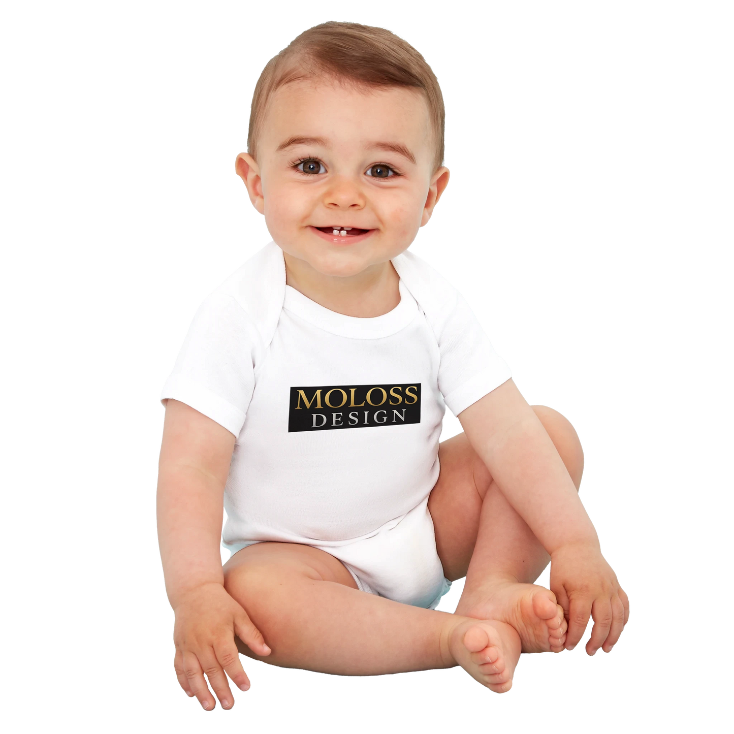 Body bébé blanc coton bio manches courtes MolossDesign