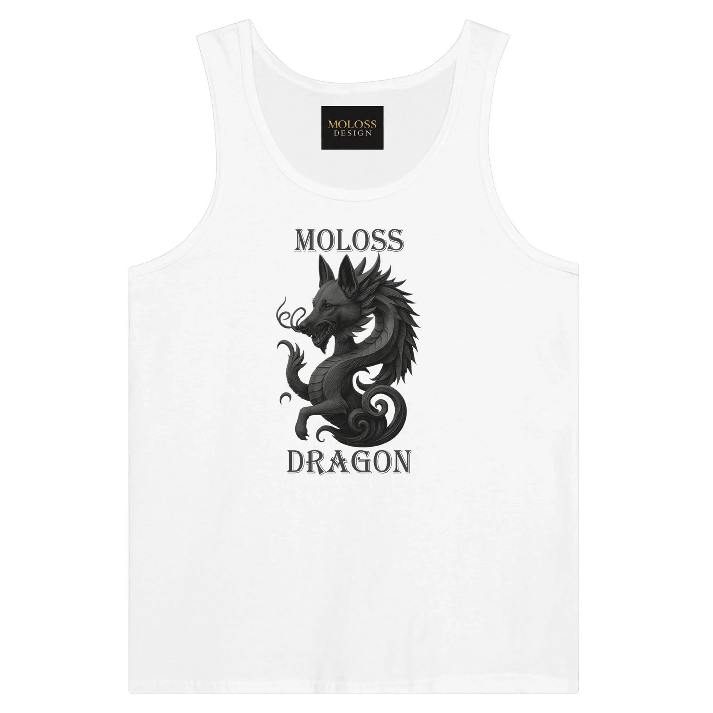 Débardeur adulte unisexe premium blanc Moloss Dragon Malinois