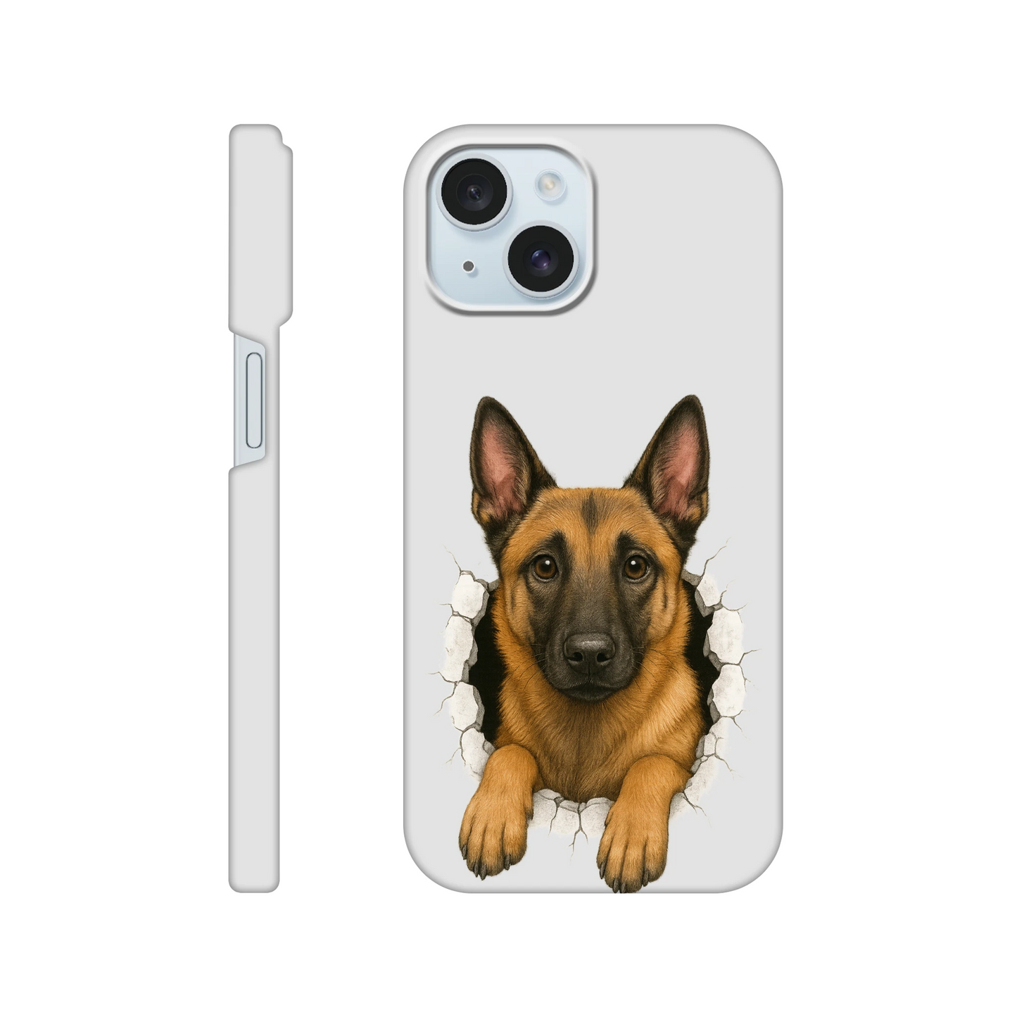 Coque de téléphone pour Iphone Malinois trou mur2