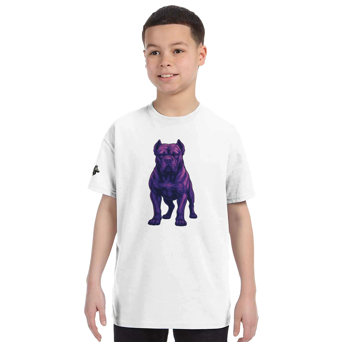 T-shirt enfant unisexe classique ras du cou blanc Cane Corso