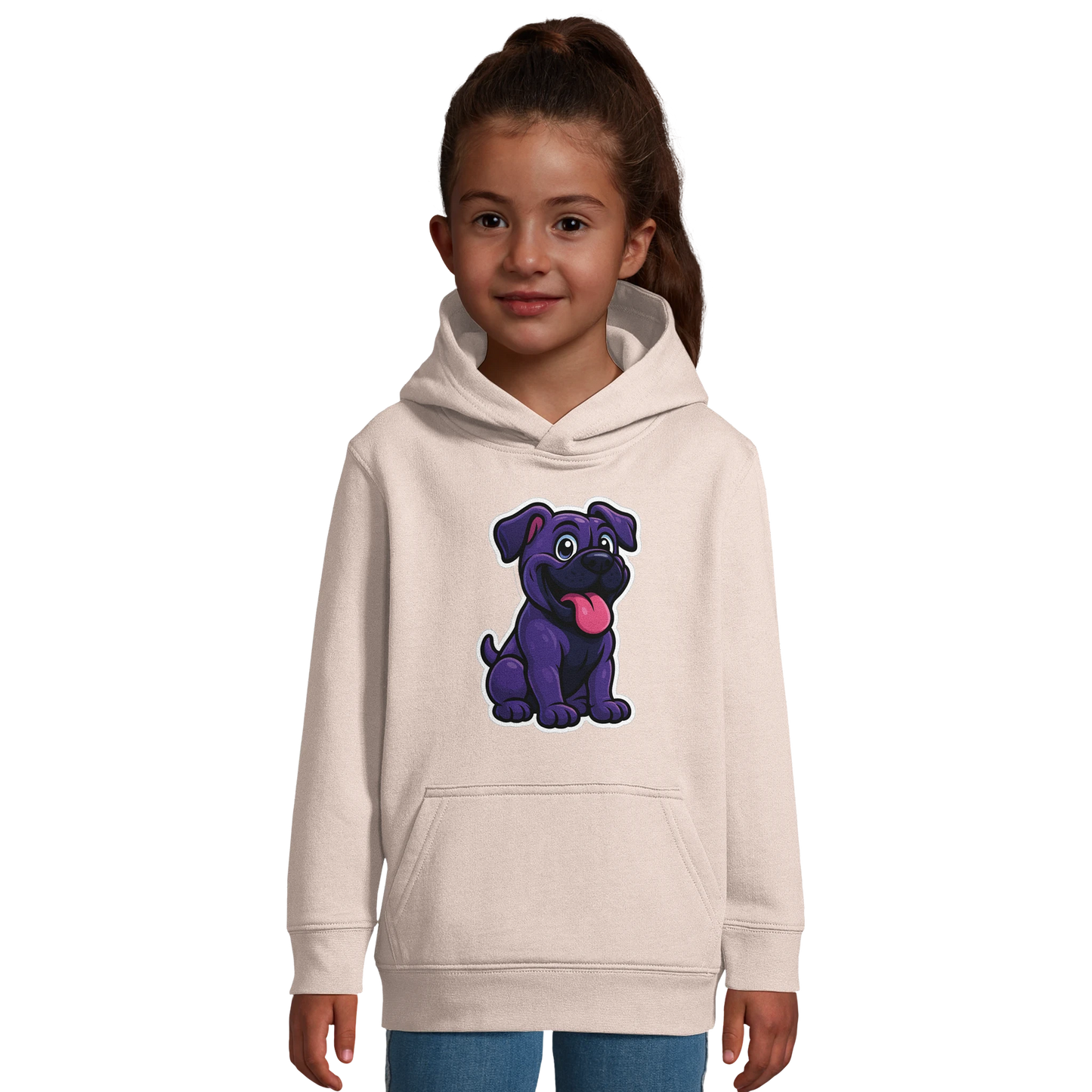 Sweat-shirt à capuche enfant rose Cane Corso humour