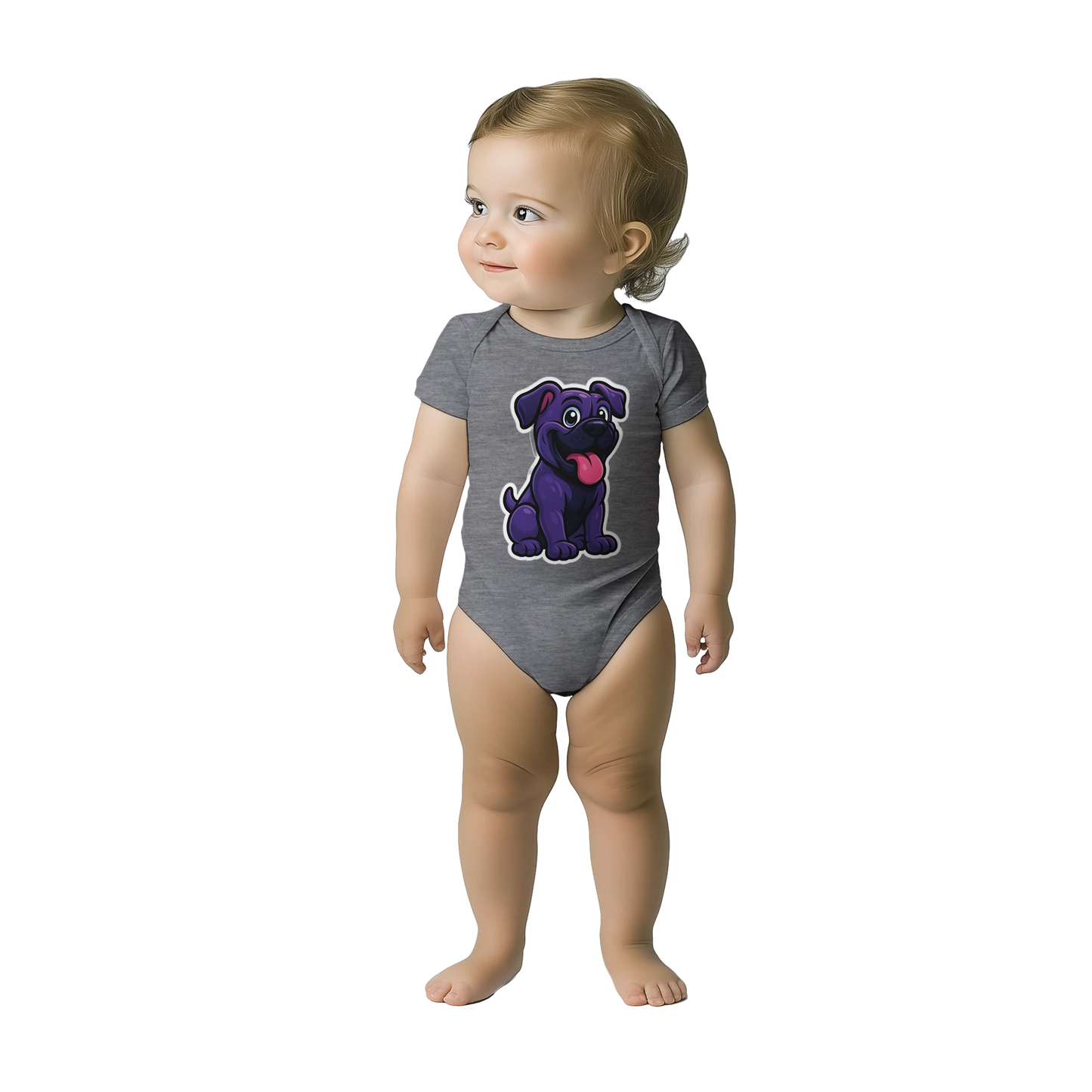 Body bébé gris coton manches courtes Cane Corso