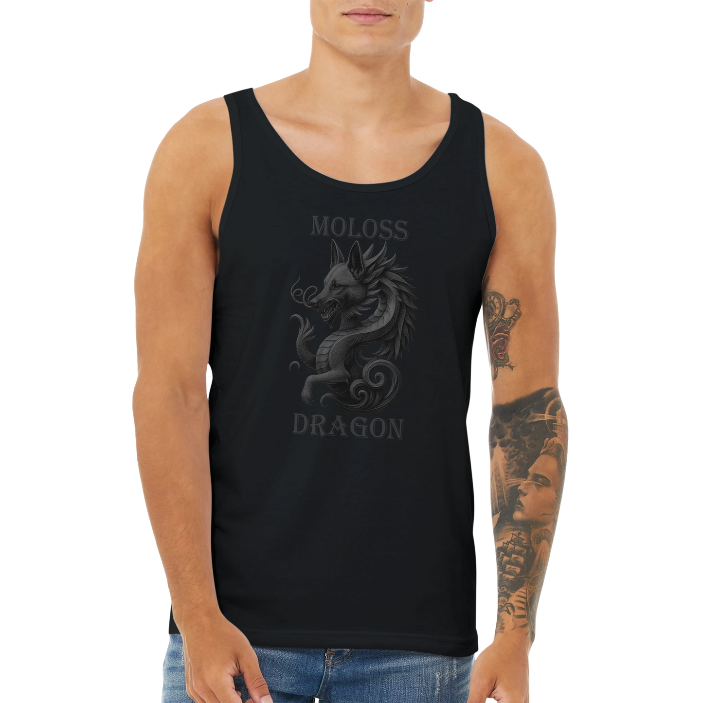 Débardeur adulte unisexe premium noir Moloss Dragon Malinois
