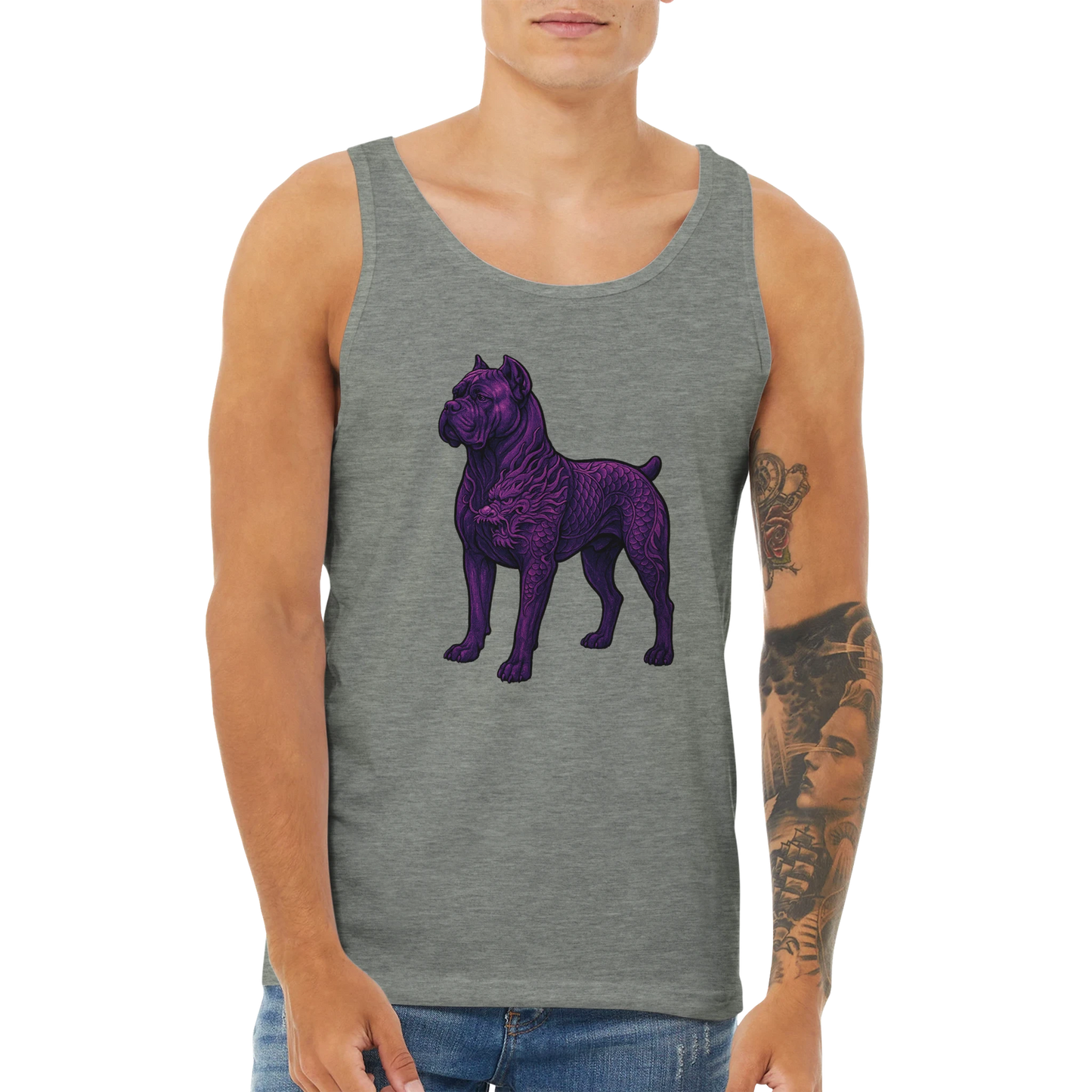 Débardeur adulte unisexe premium gris Cane Corso