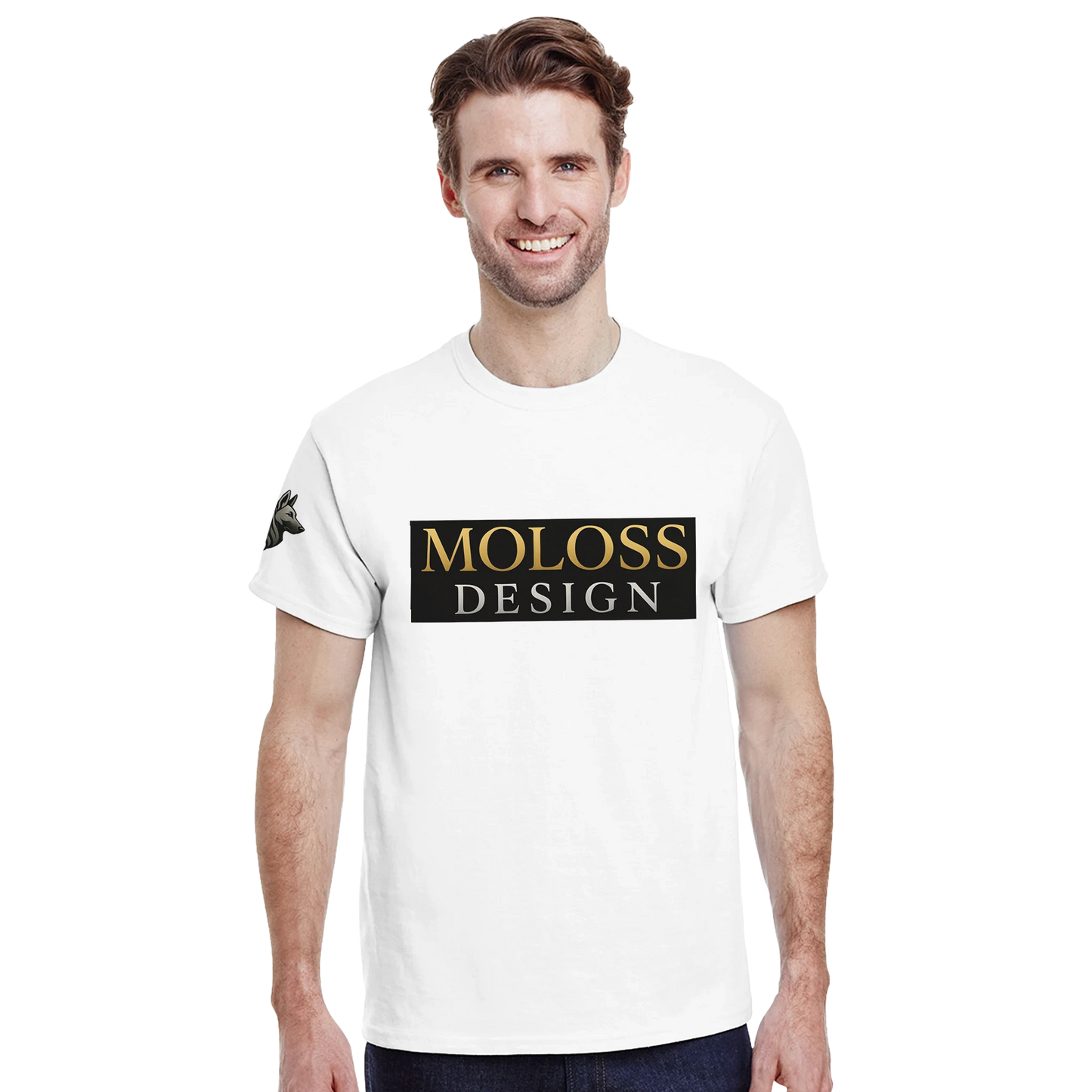 T-shirt unisexe épais ras du cou blanc logo MolossDesign