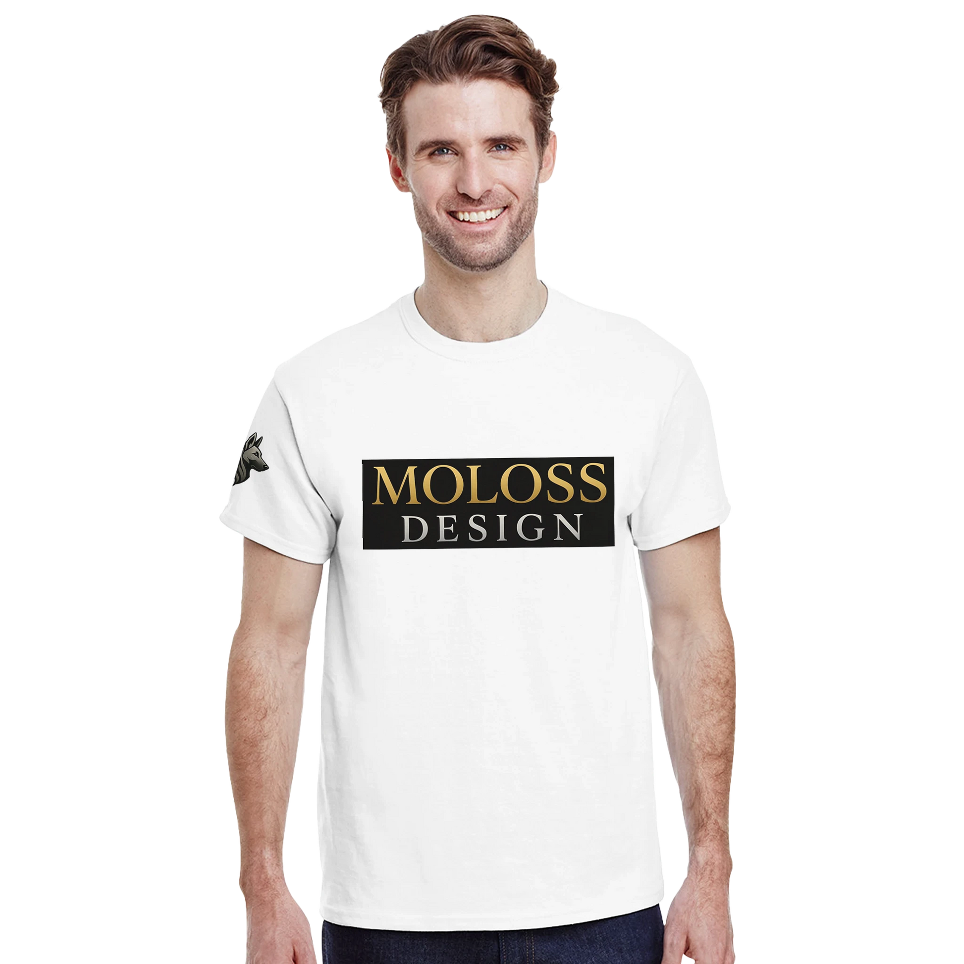 T-shirt unisexe épais ras du cou blanc logo MolossDesign