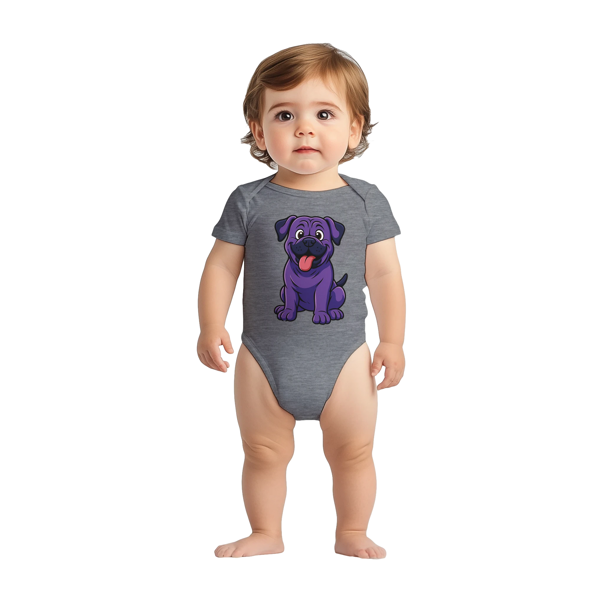 Body bébé gris coton manches courtes Cane Corso