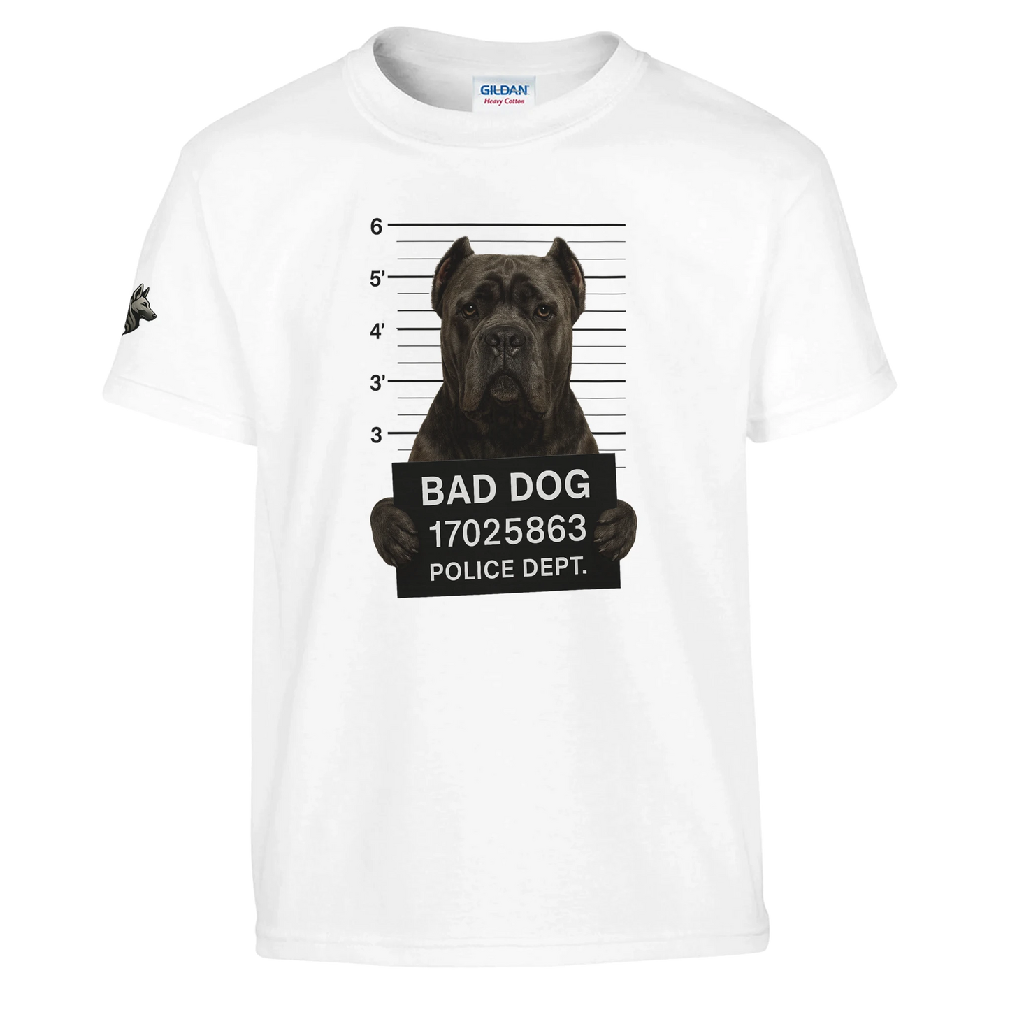 T-shirt enfant unisexe classique ras du cou blanc Bad Dog Cane Corso