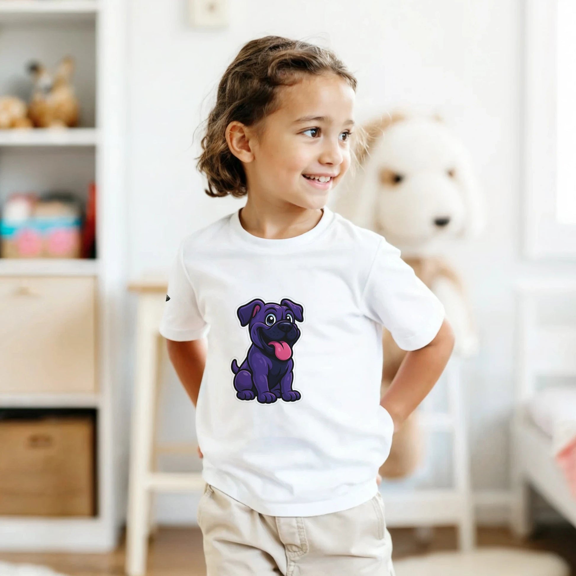 T-shirt enfant classique ras du cou Cane Corso humour 4 avec logo sur manche droite MolossDesign