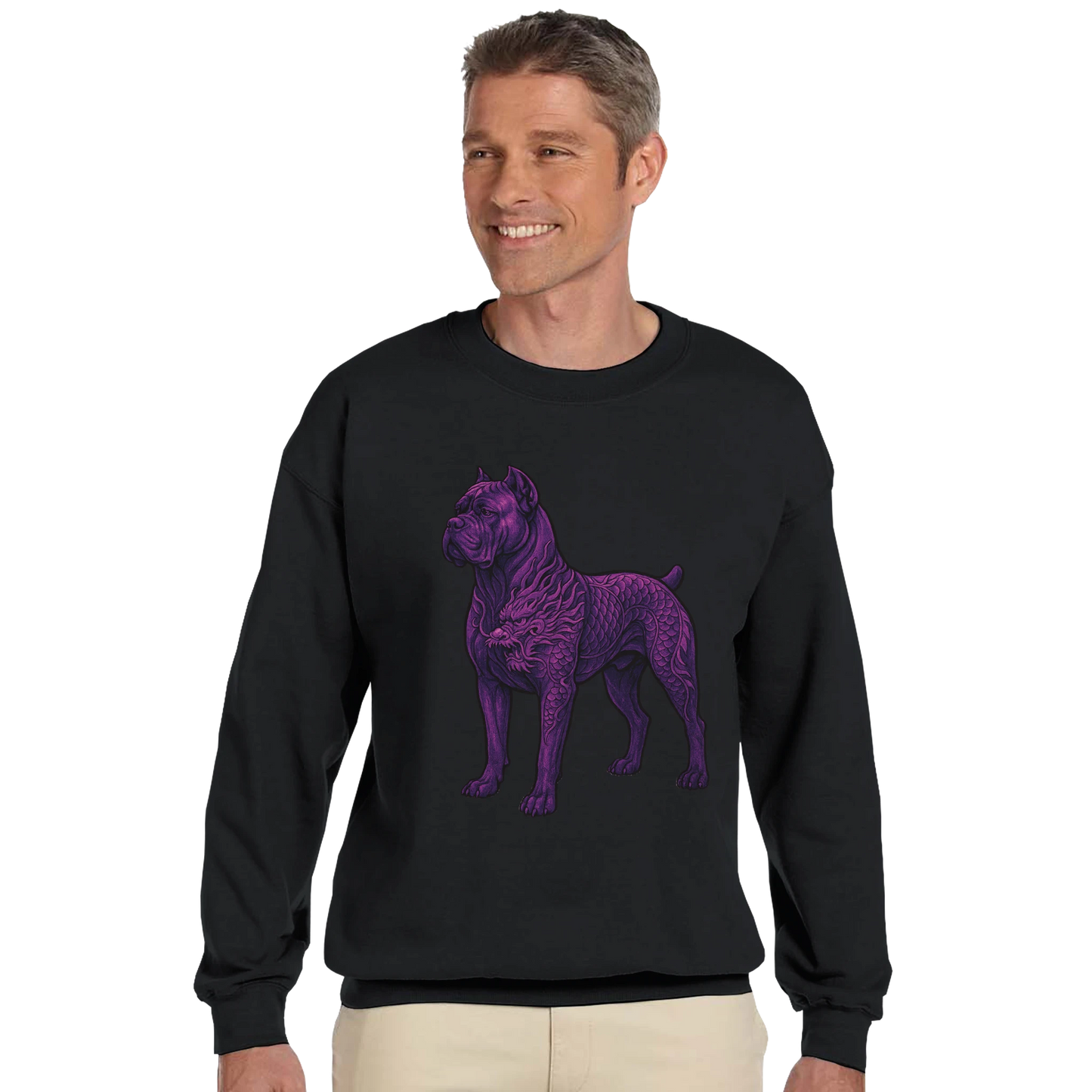 Sweat-shirt adulte unisexe classique ras du cou noir Cane Corso
