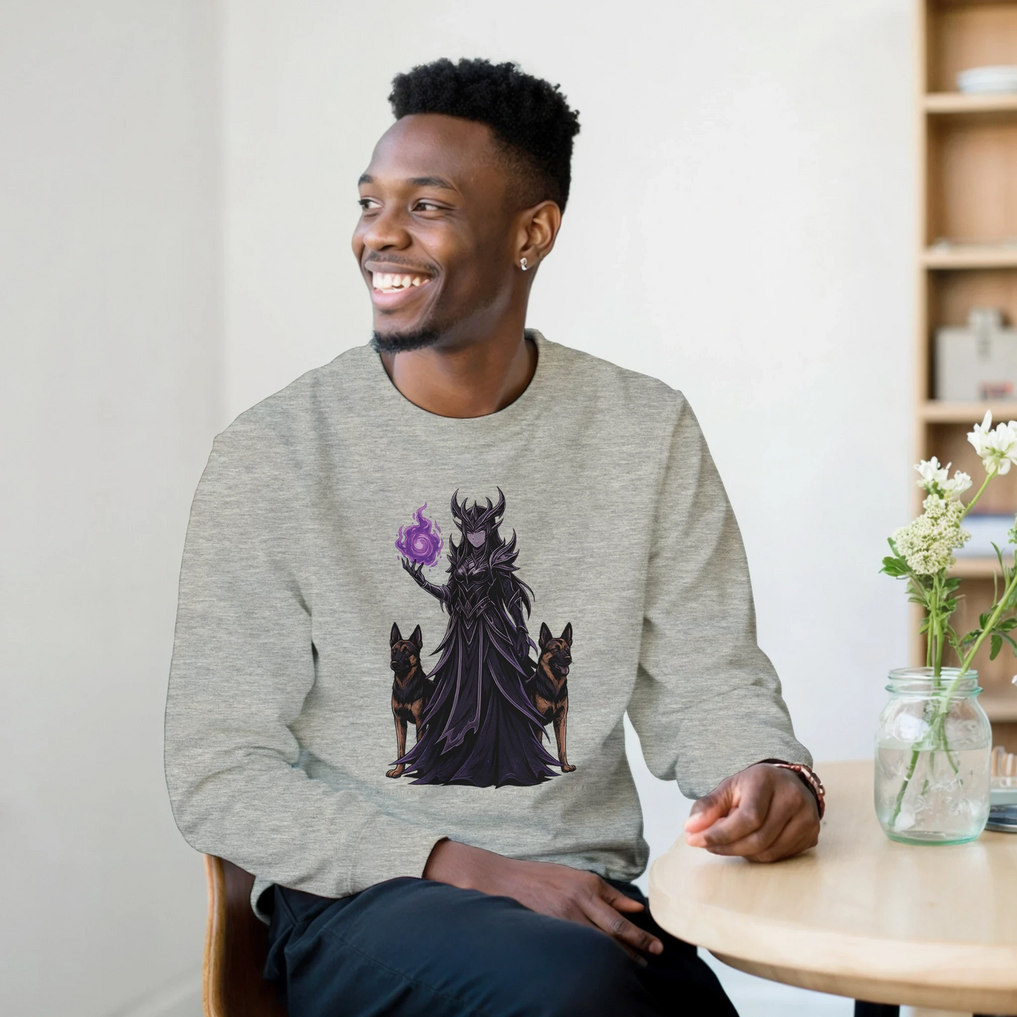 Sweat-shirt adulte unisexe classique ras du cou gris Fantastique Malinois