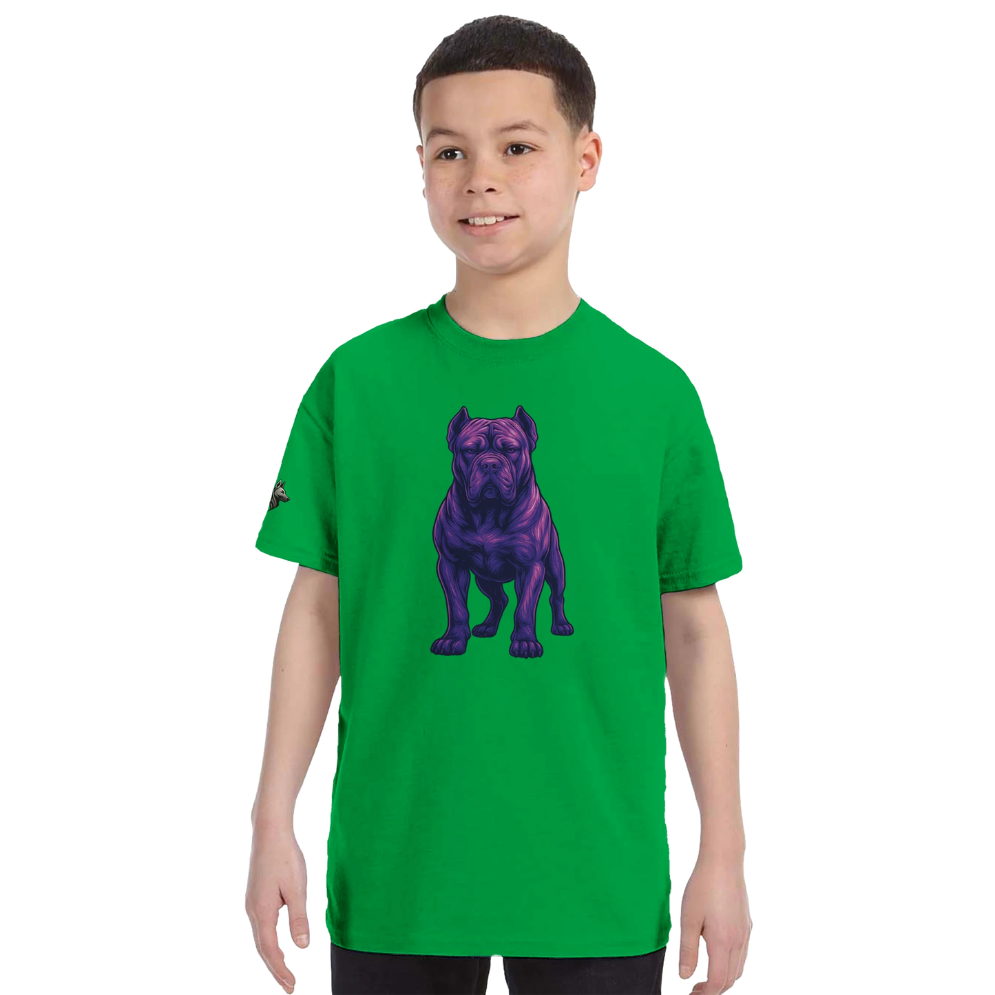 T-shirt enfant unisexe classique ras du cou vert Cane Corso
