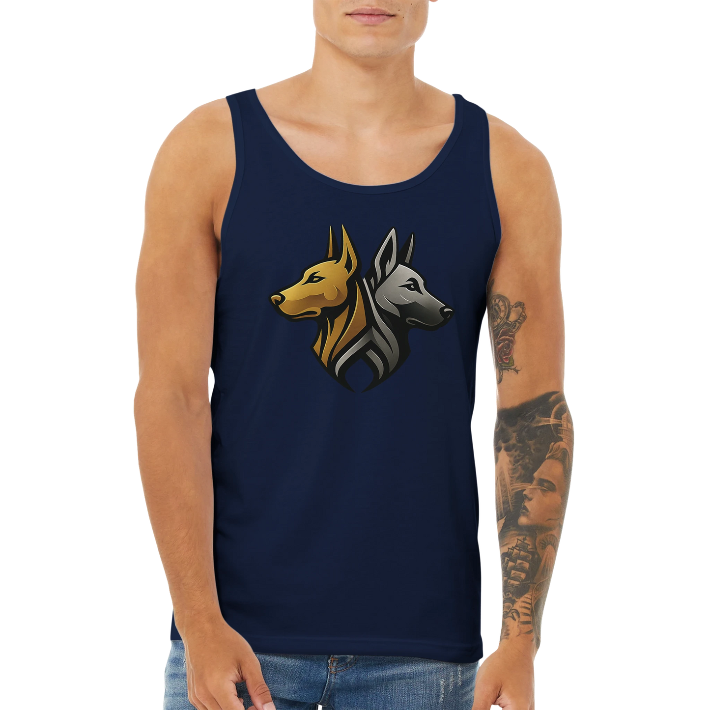 Débardeur adulte unisexe premium bleu logo MolossDesign