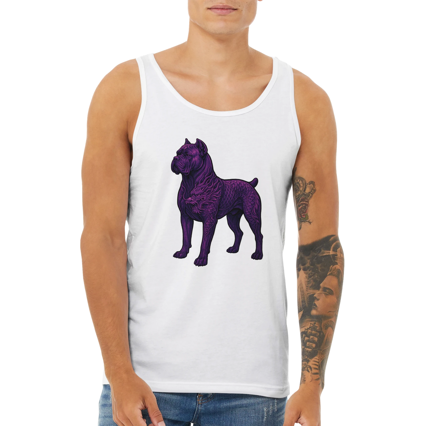 Débardeur adulte unisexe premium blanc Cane Corso