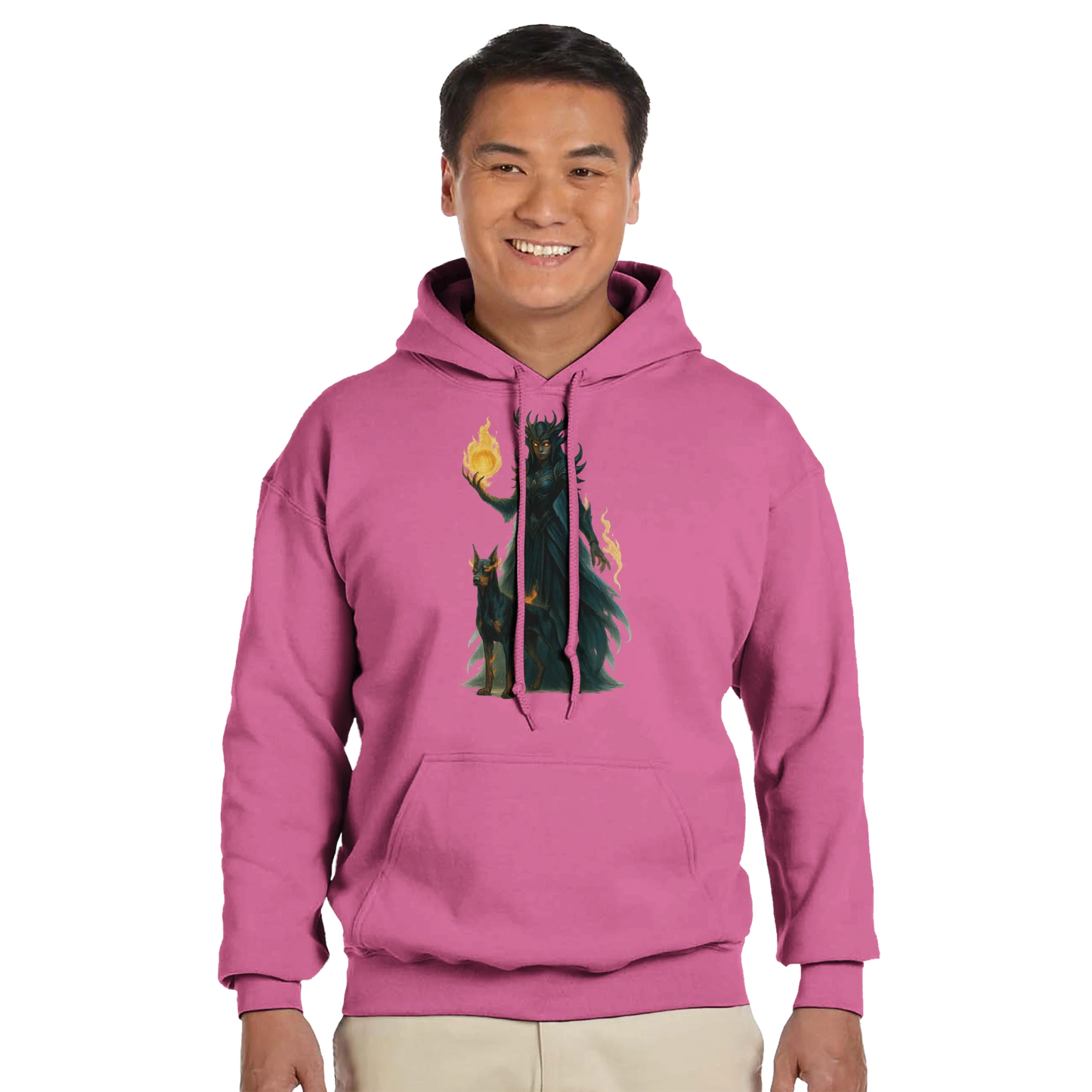 Sweat à capuche adulte unisexe classique rose Fantastique Dobermann