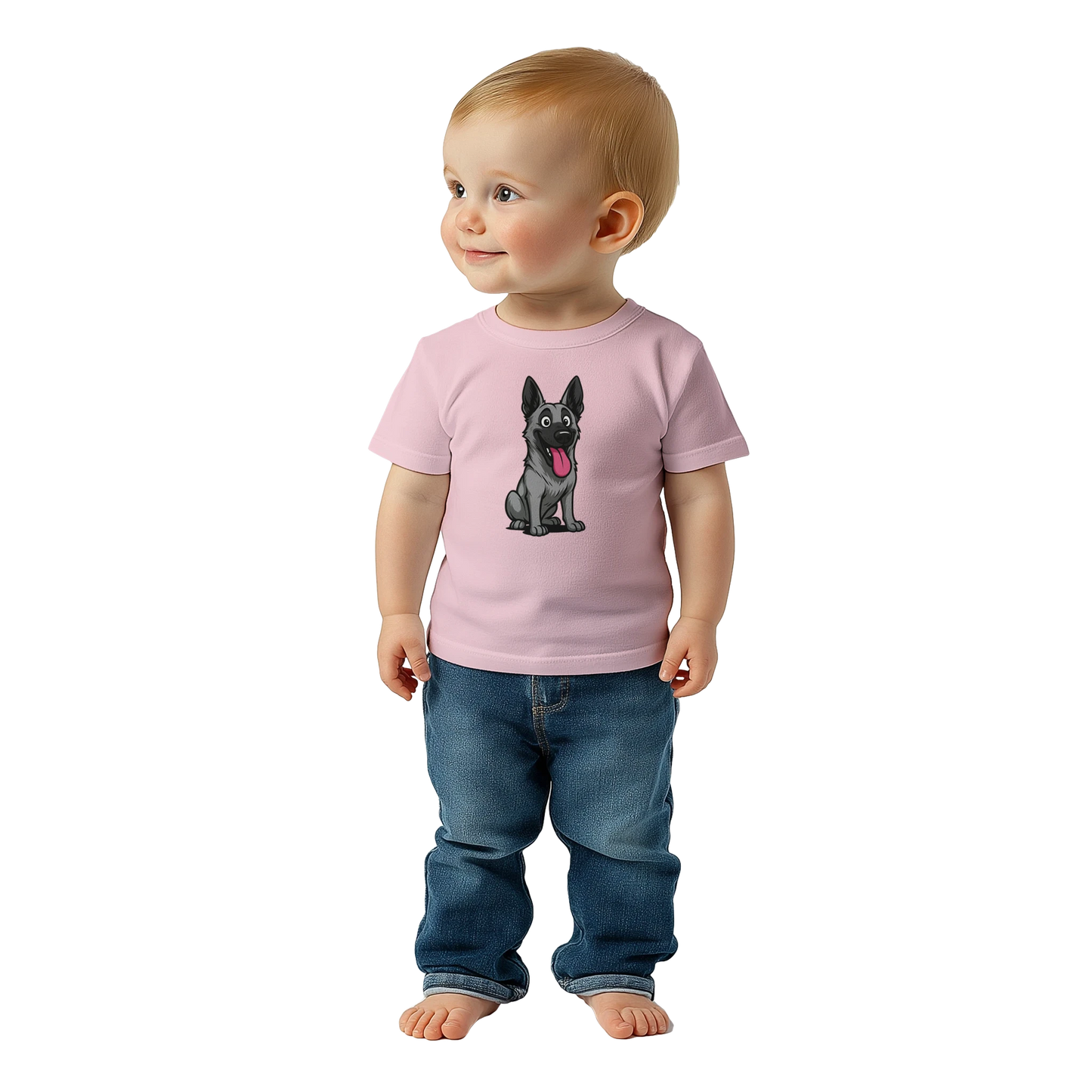 T-shirt bébé rose coton manches courtes Malinois