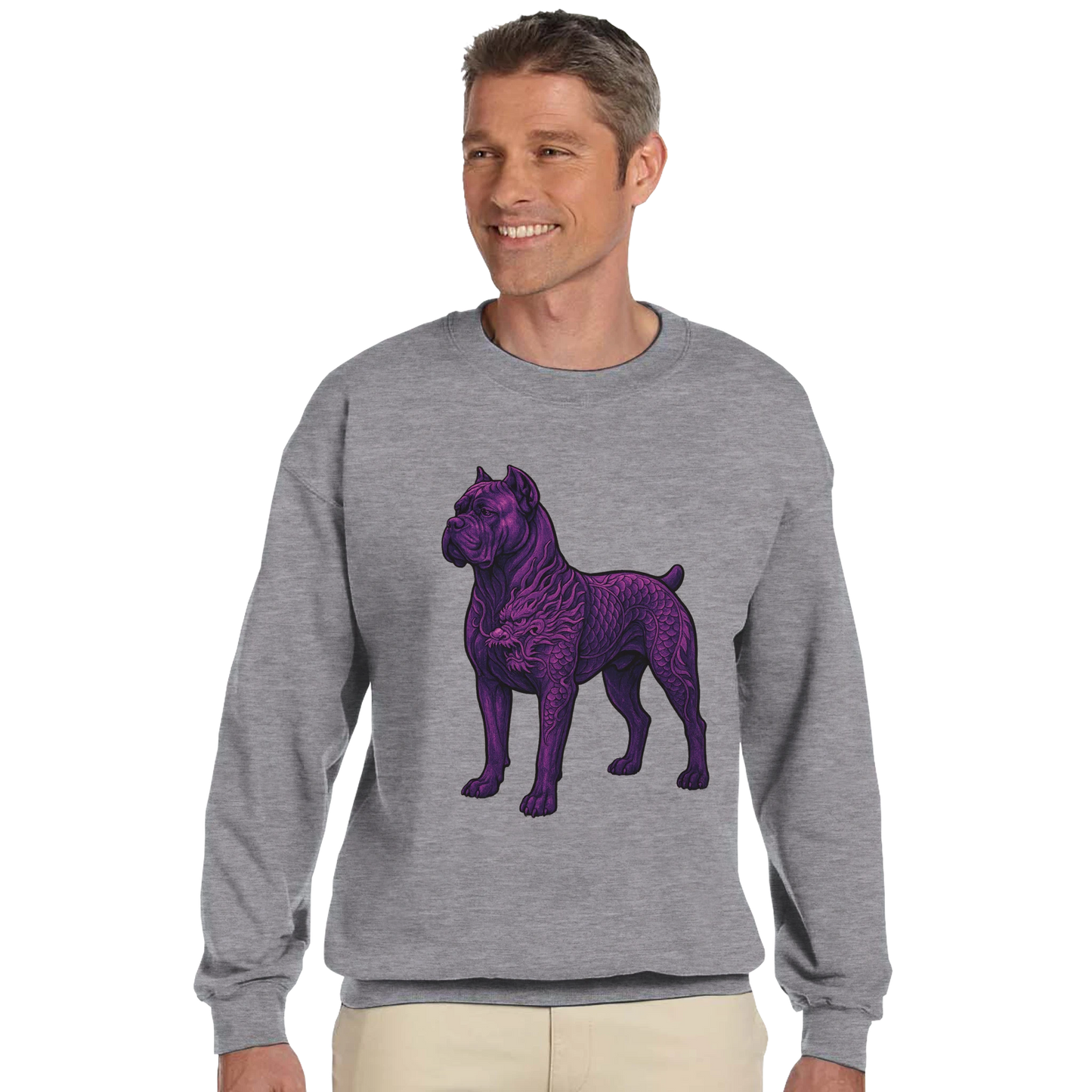 Sweat-shirt adulte unisexe classique ras du cou gris Cane Corso