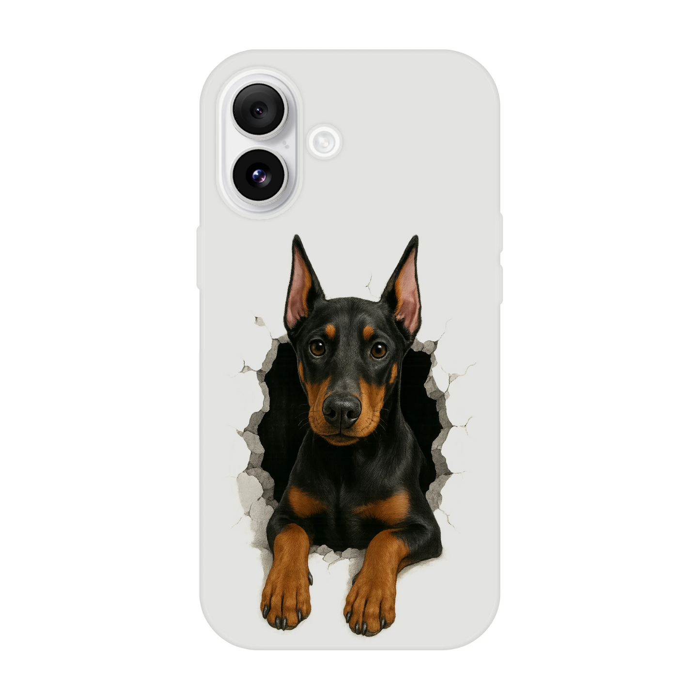 Coque pour Iphone Dobermann trou mur