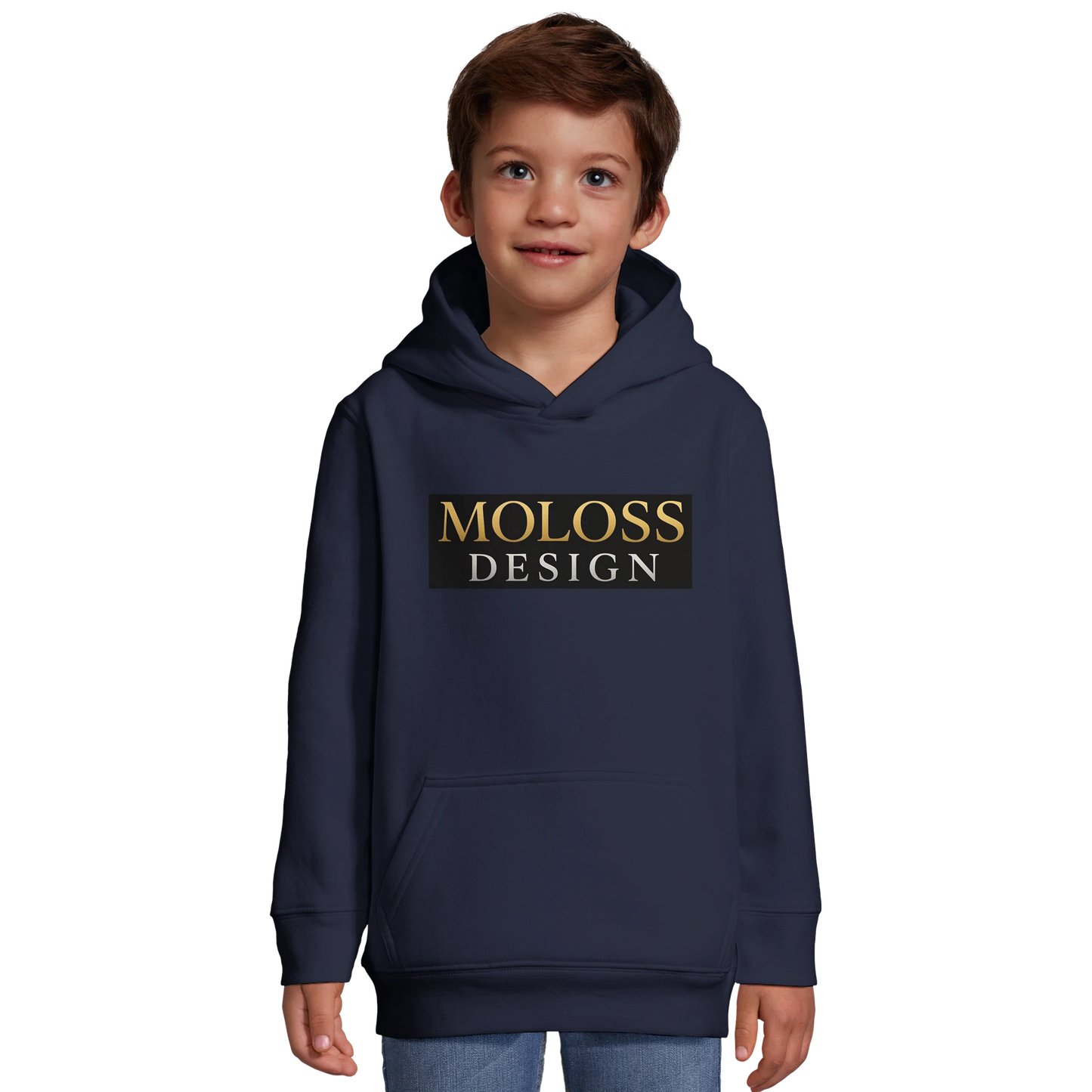 Sweat-shirt à capuche enfant bleu MolossDesign